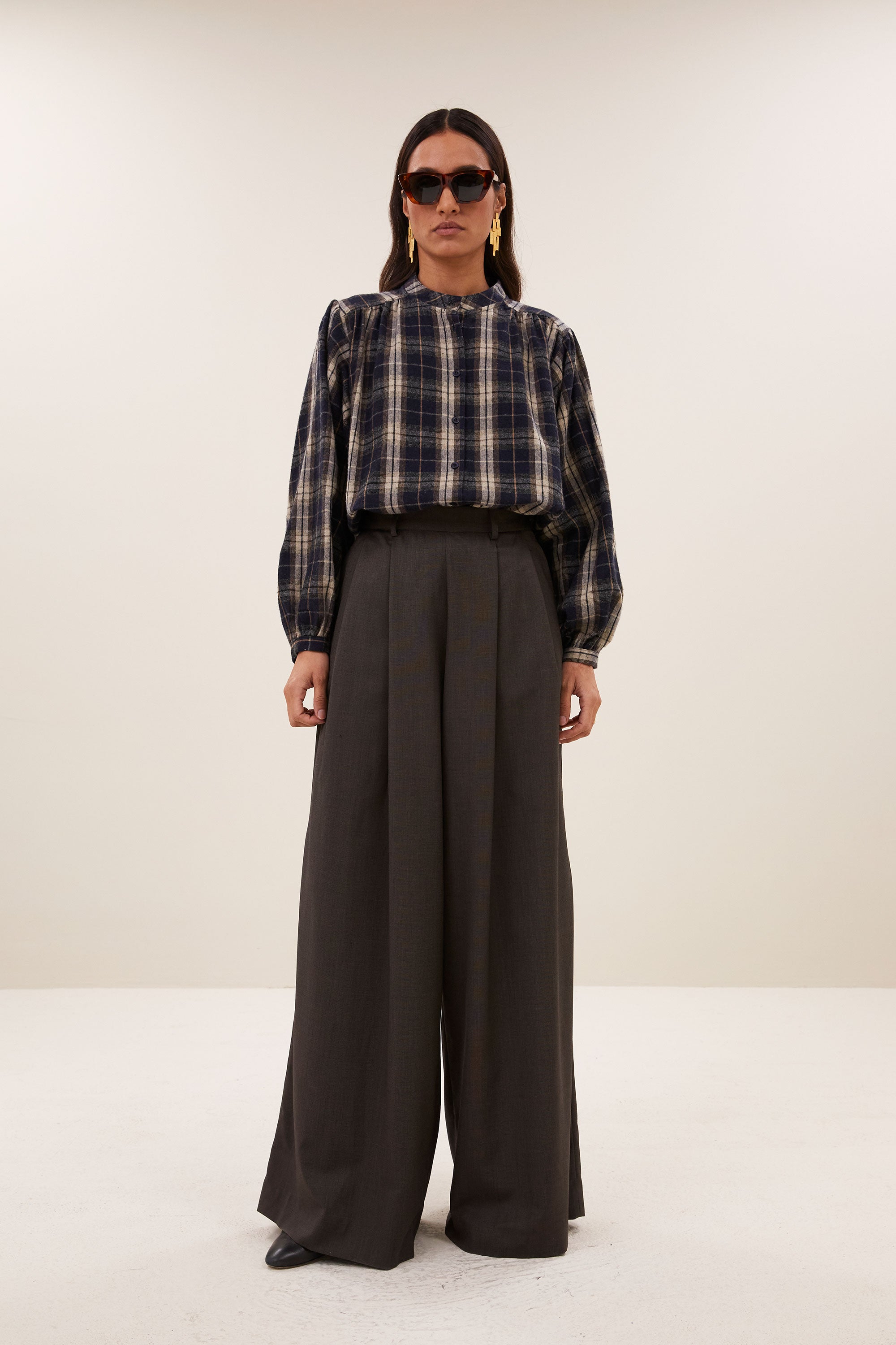 jagger check blouse | jagger check