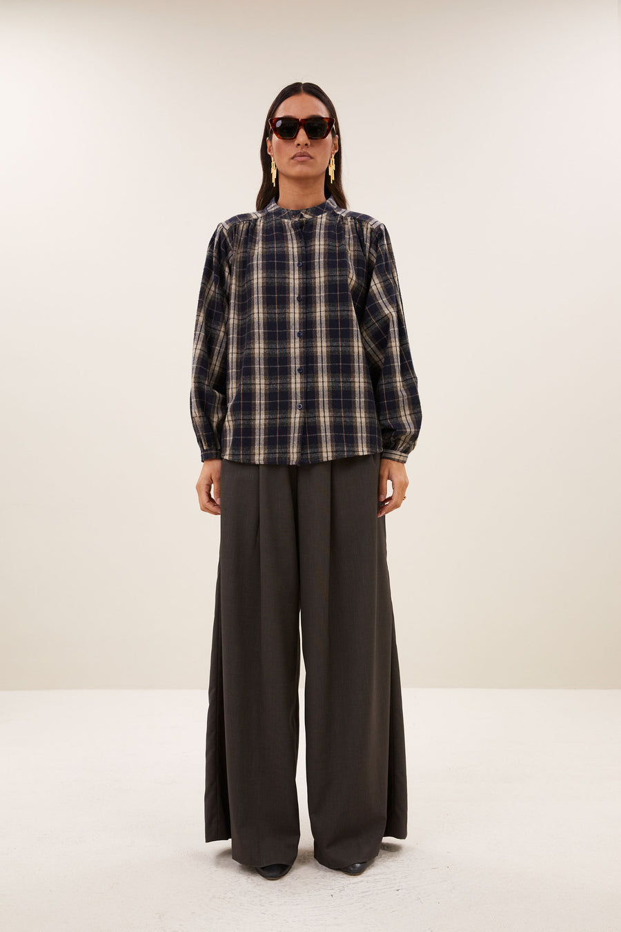 jagger check blouse | jagger check
