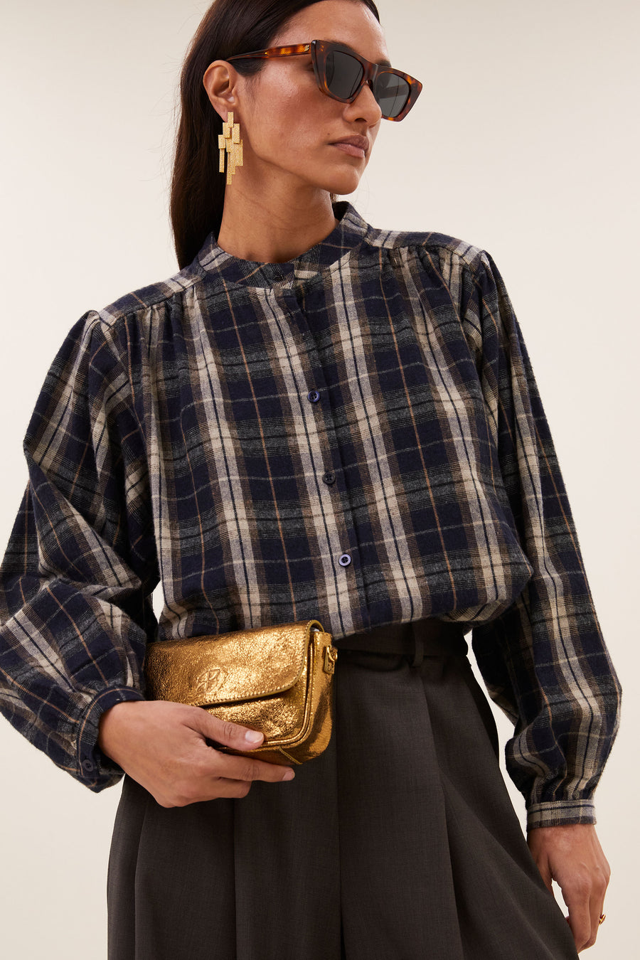 jagger check blouse | jagger check