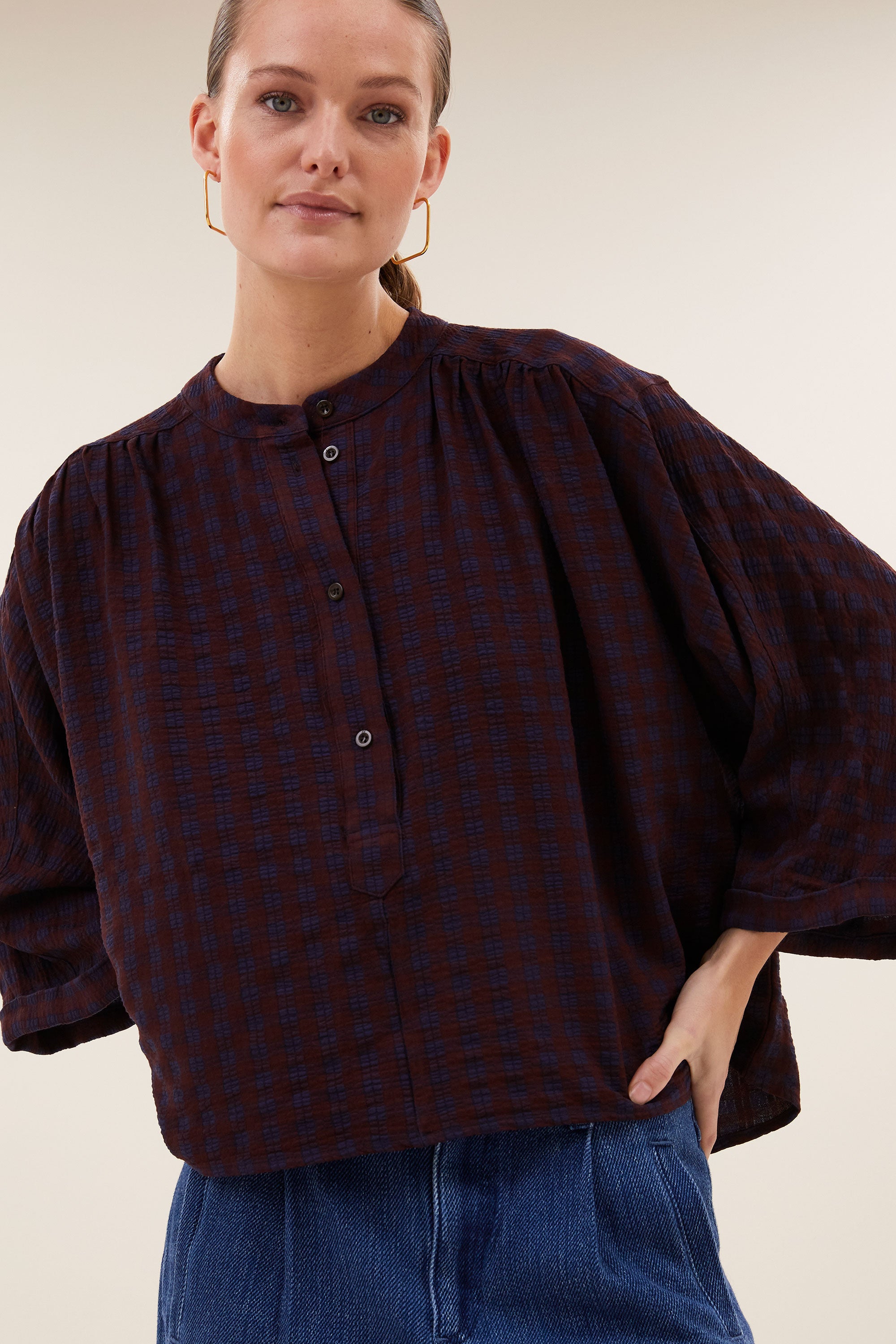 jess blouse | wine check
