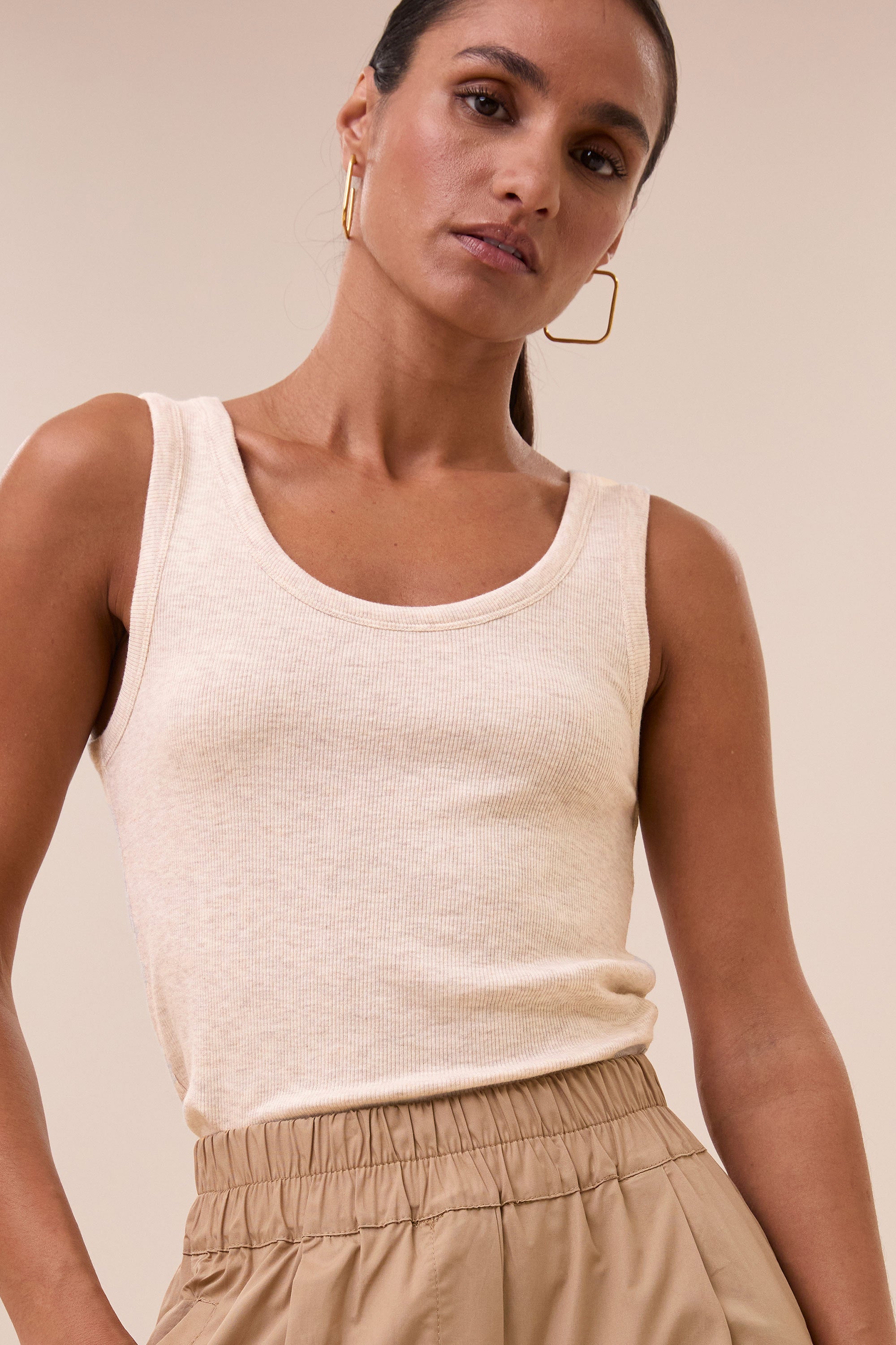 joky rib singlet | oyster