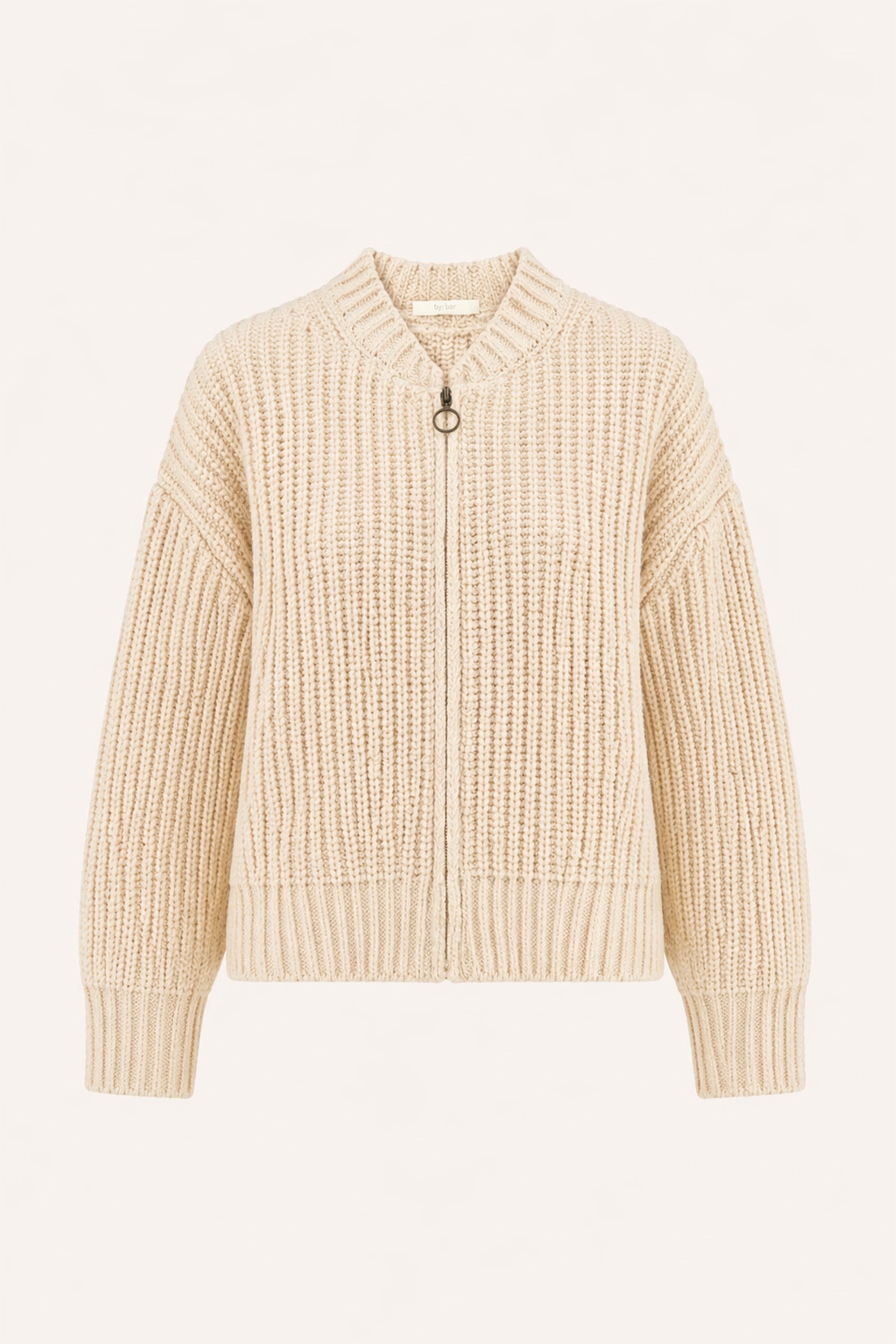 lavi-cardigan-chalk-ribpatroon-ronde halslijn-ritssluiting-by-bar-productfoto
