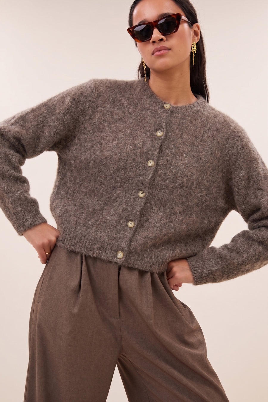 vasile cardigan | dark biscuit