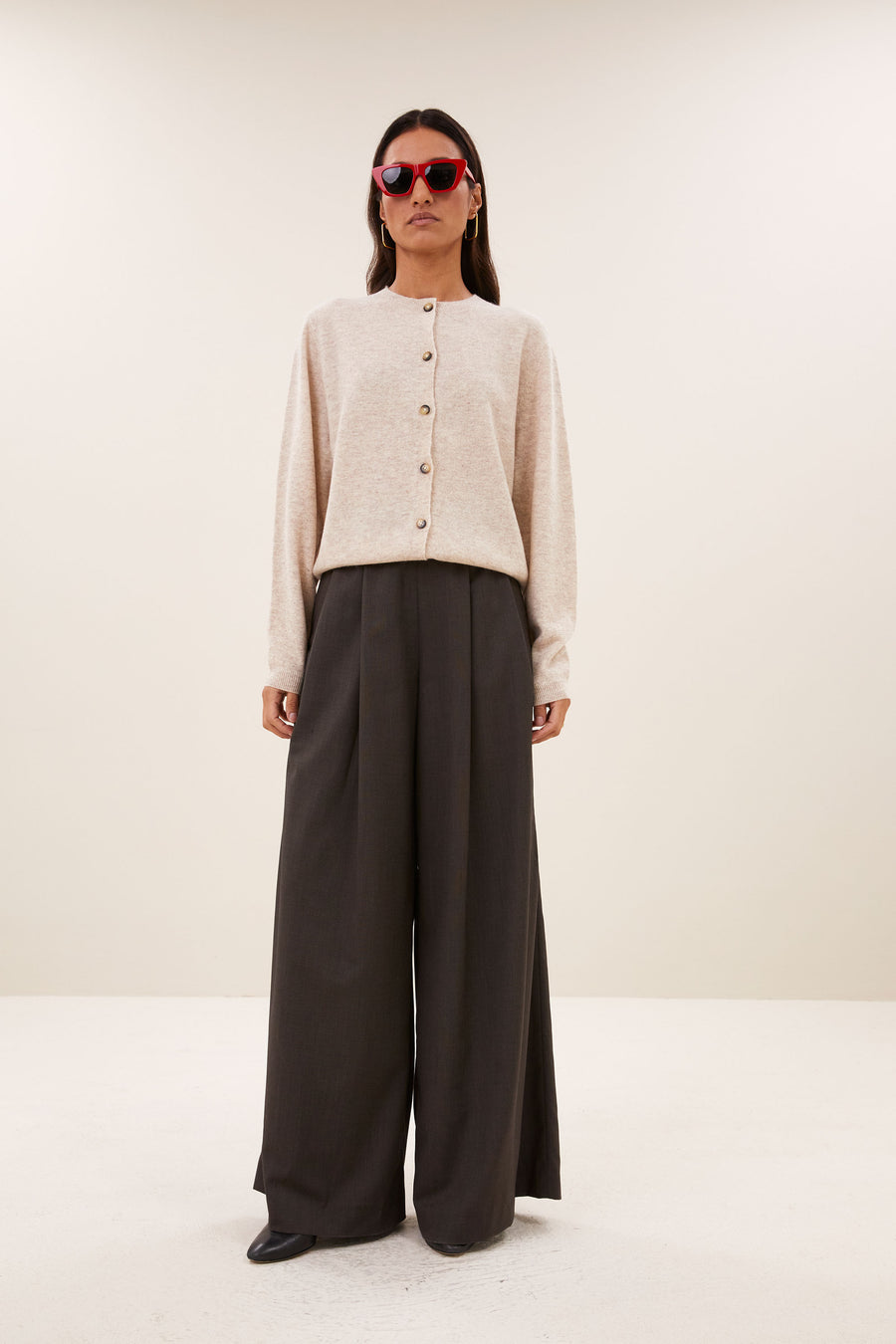 cleo merino cardigan | oyster melee