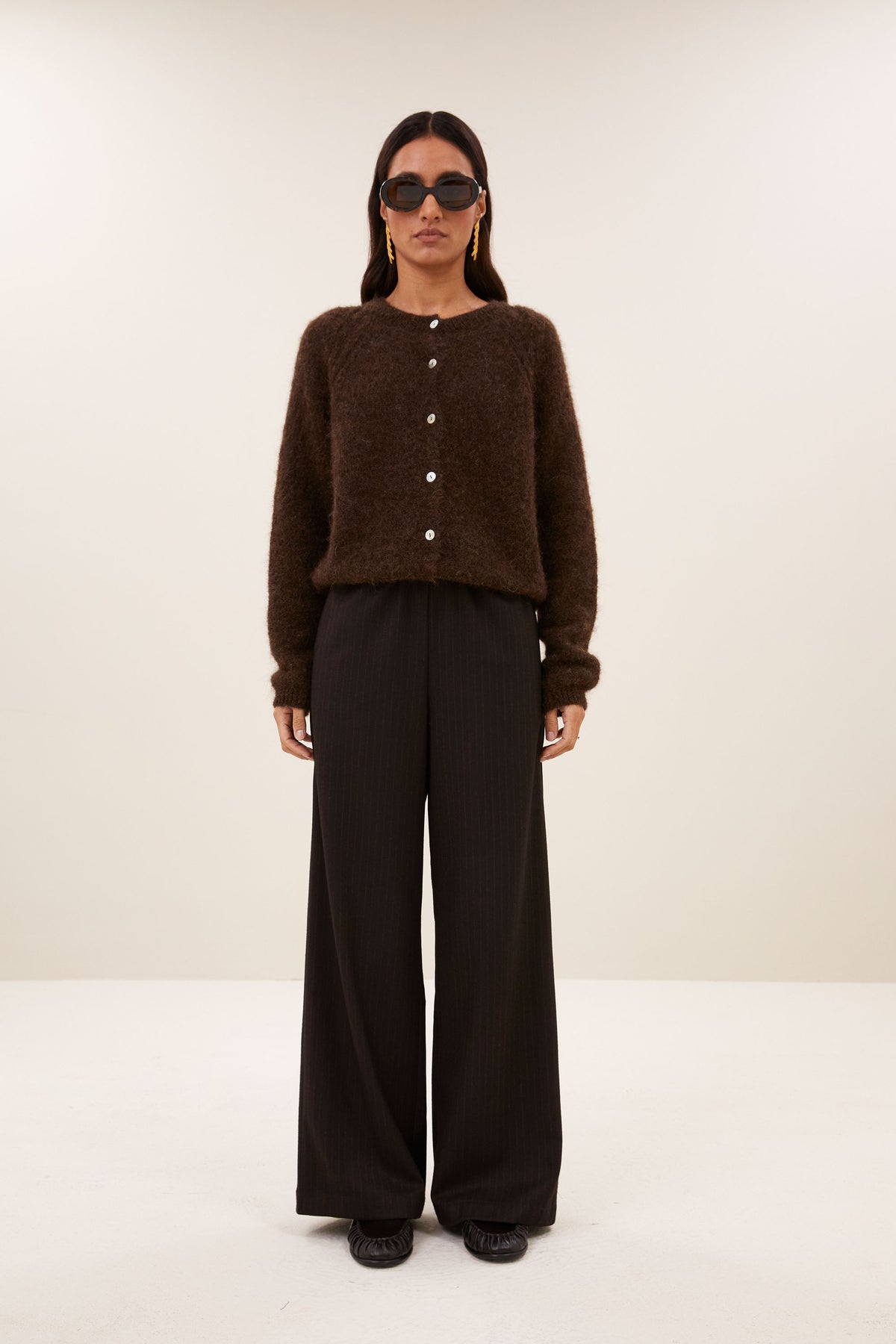 falon cardigan | deep brown