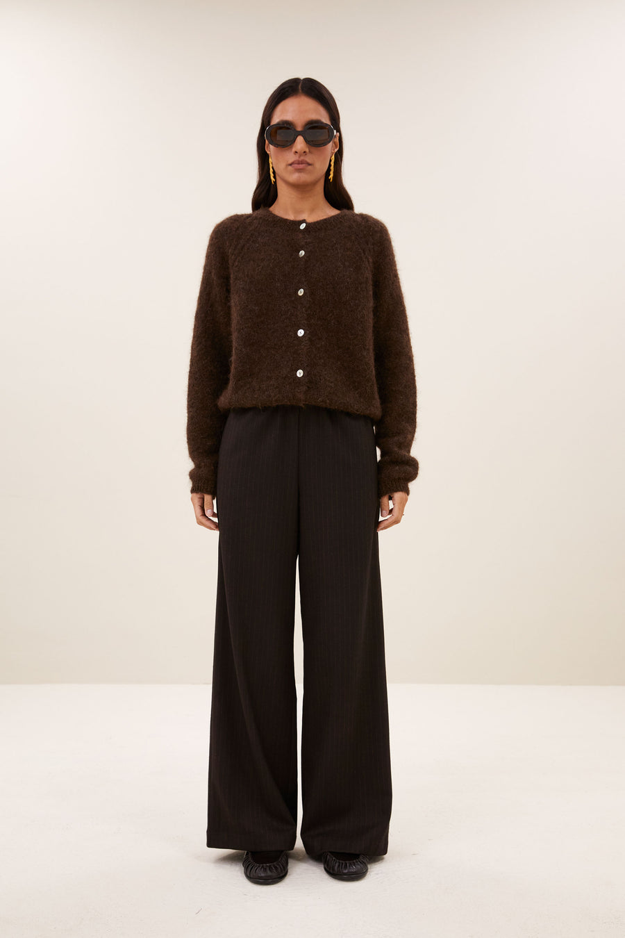falon cardigan | deep brown