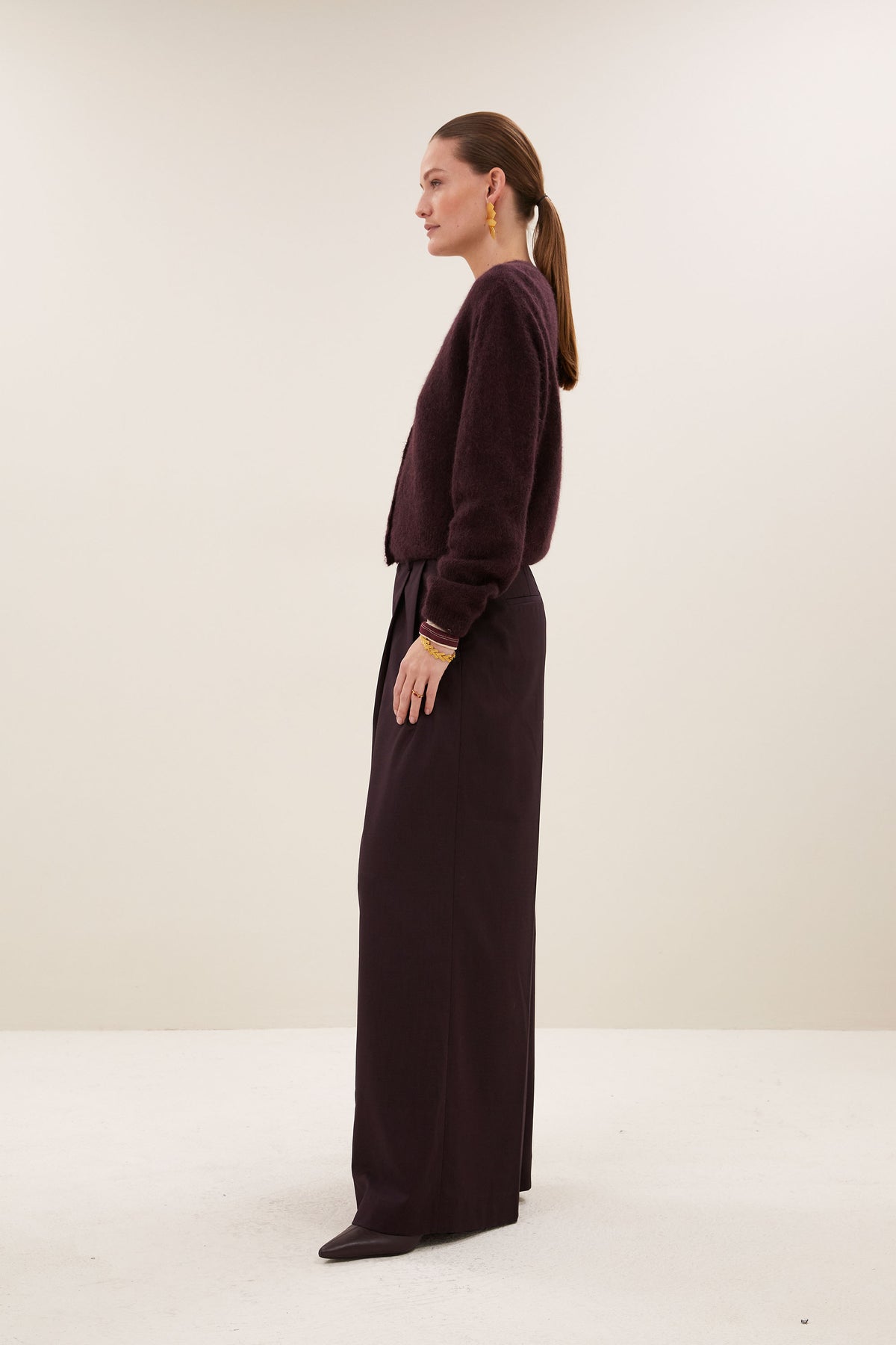cleo cardigan | deep wine