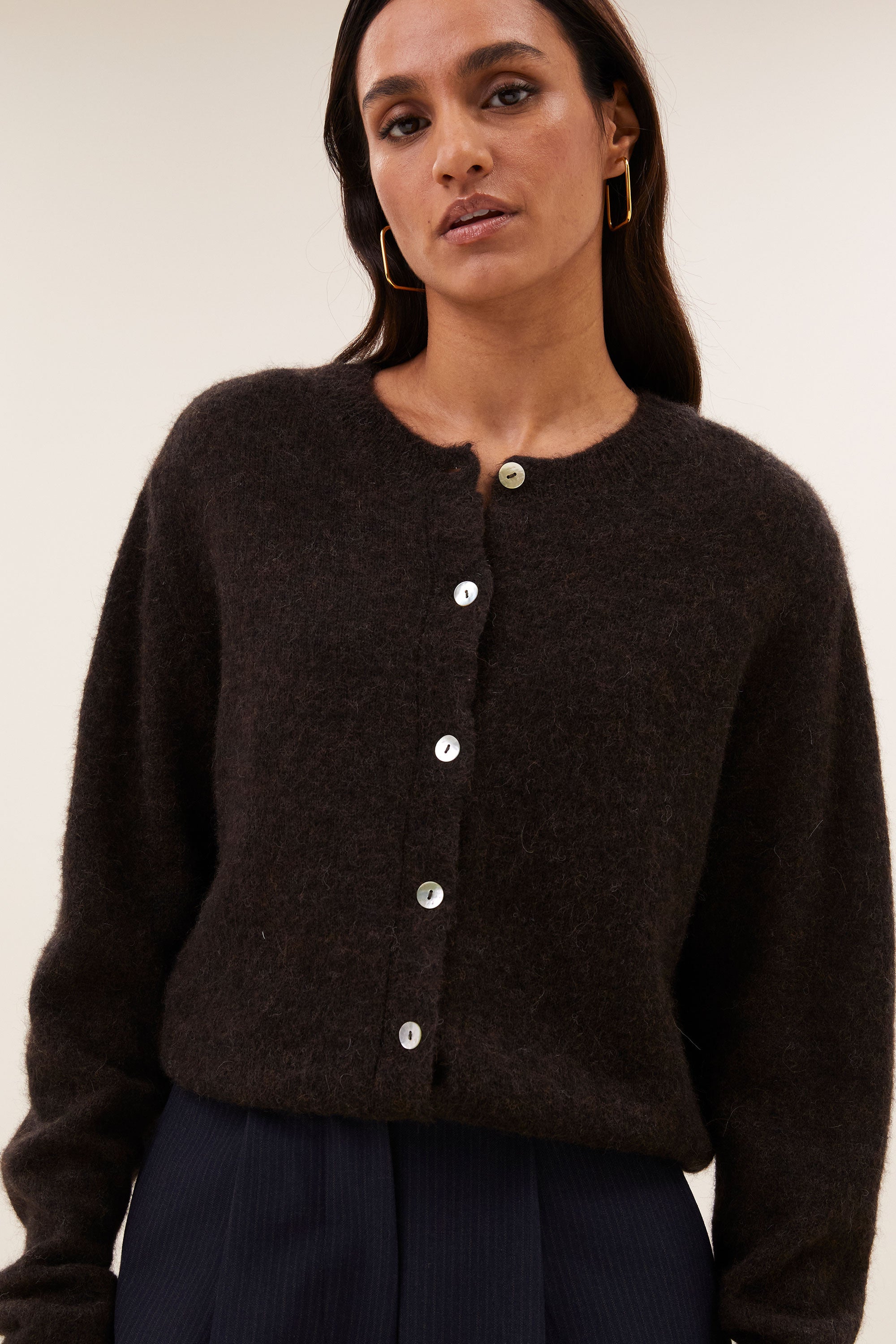 cleo cardigan | deep brown