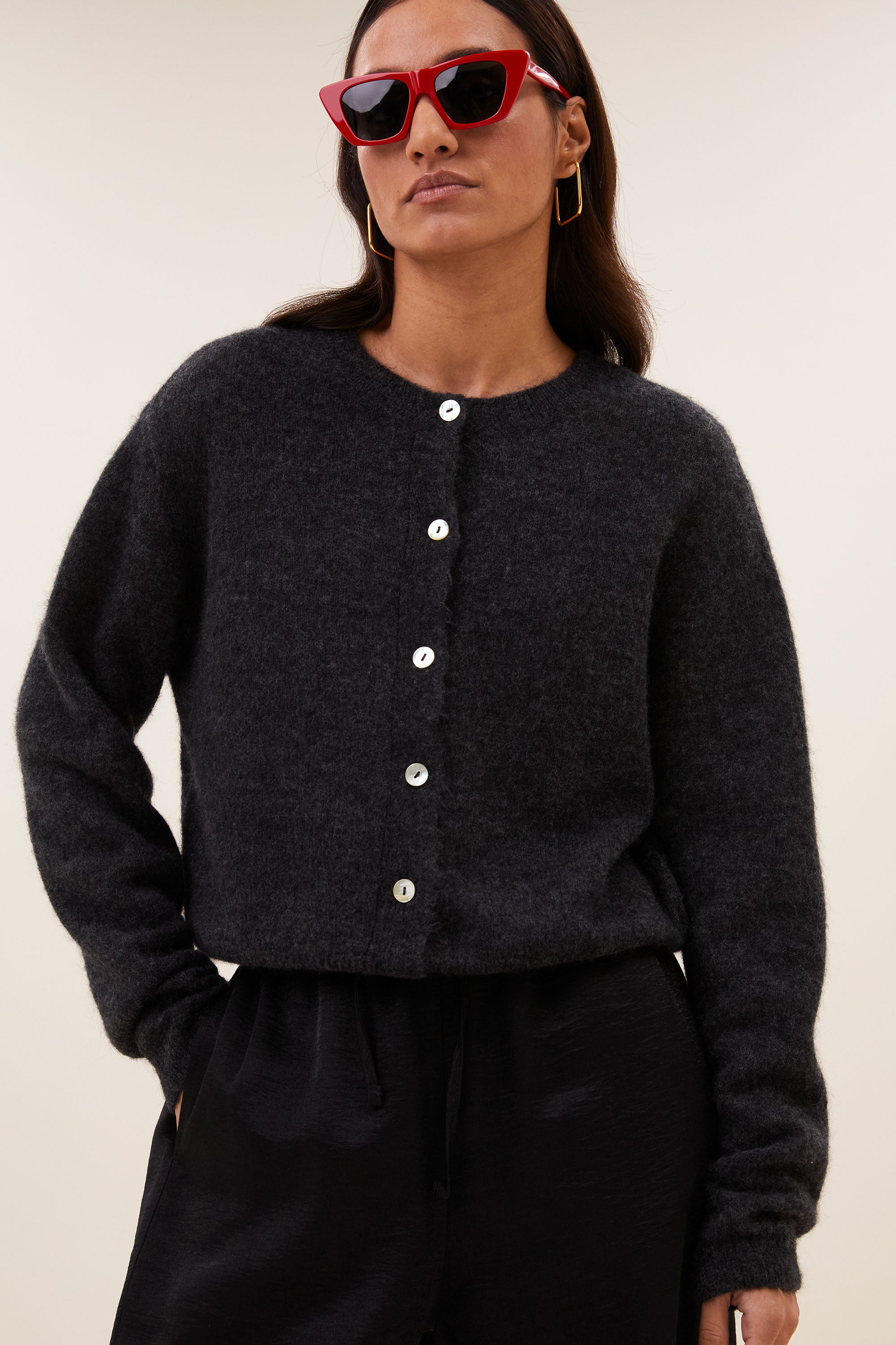 cleo cardigan | dark grey melee