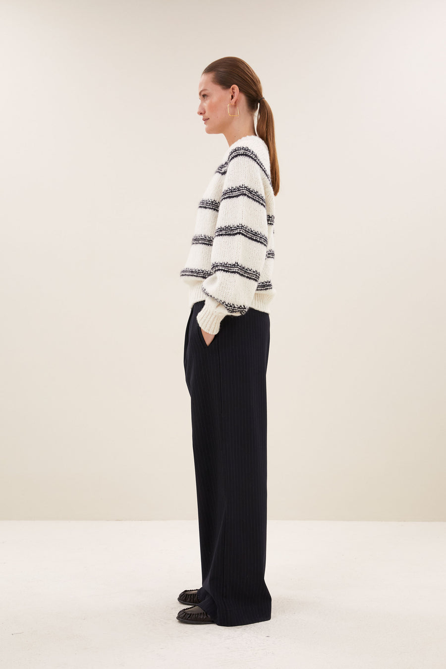 lucia stripe pullover | marine stripe