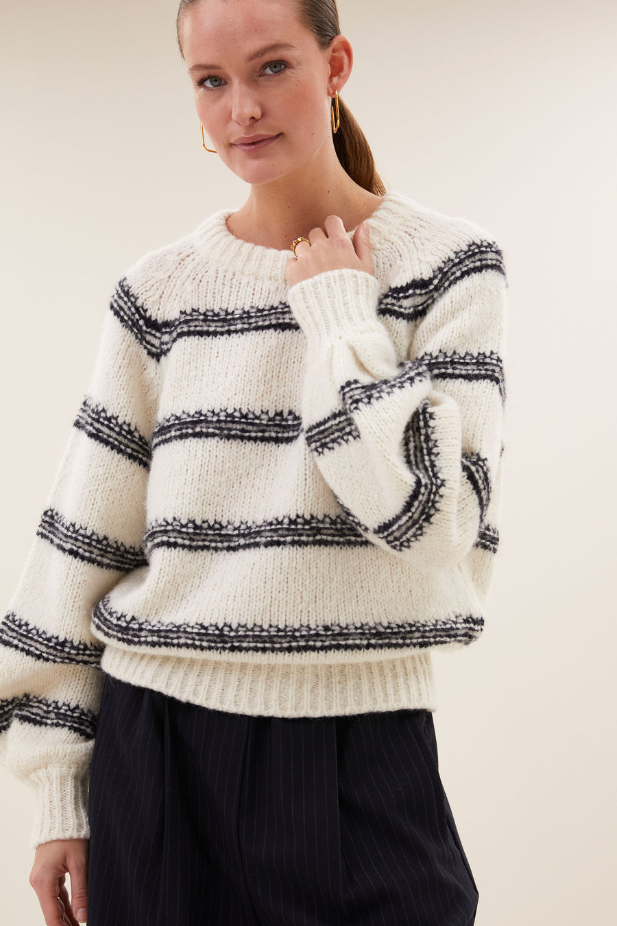 lucia stripe pullover | marine stripe