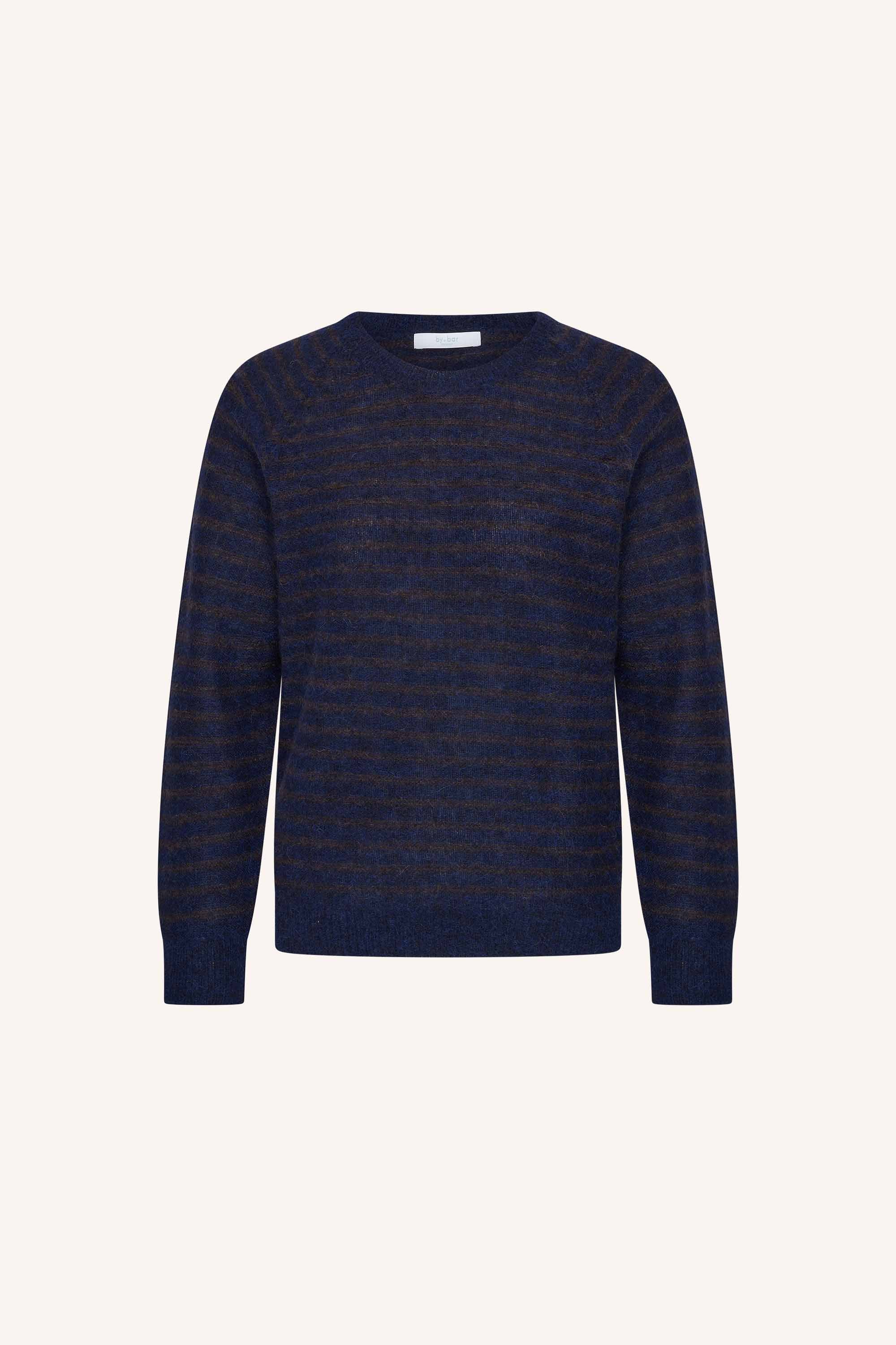 spila raglan pullover | brown thin stripe