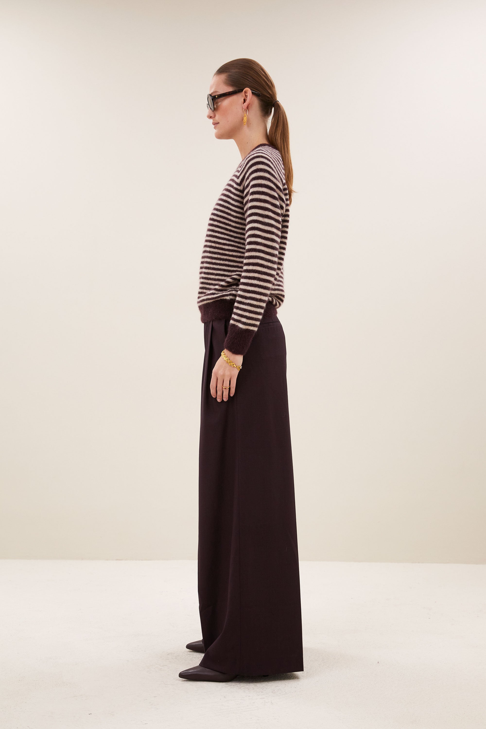 sally stripe pullover | burgundy crush stripe