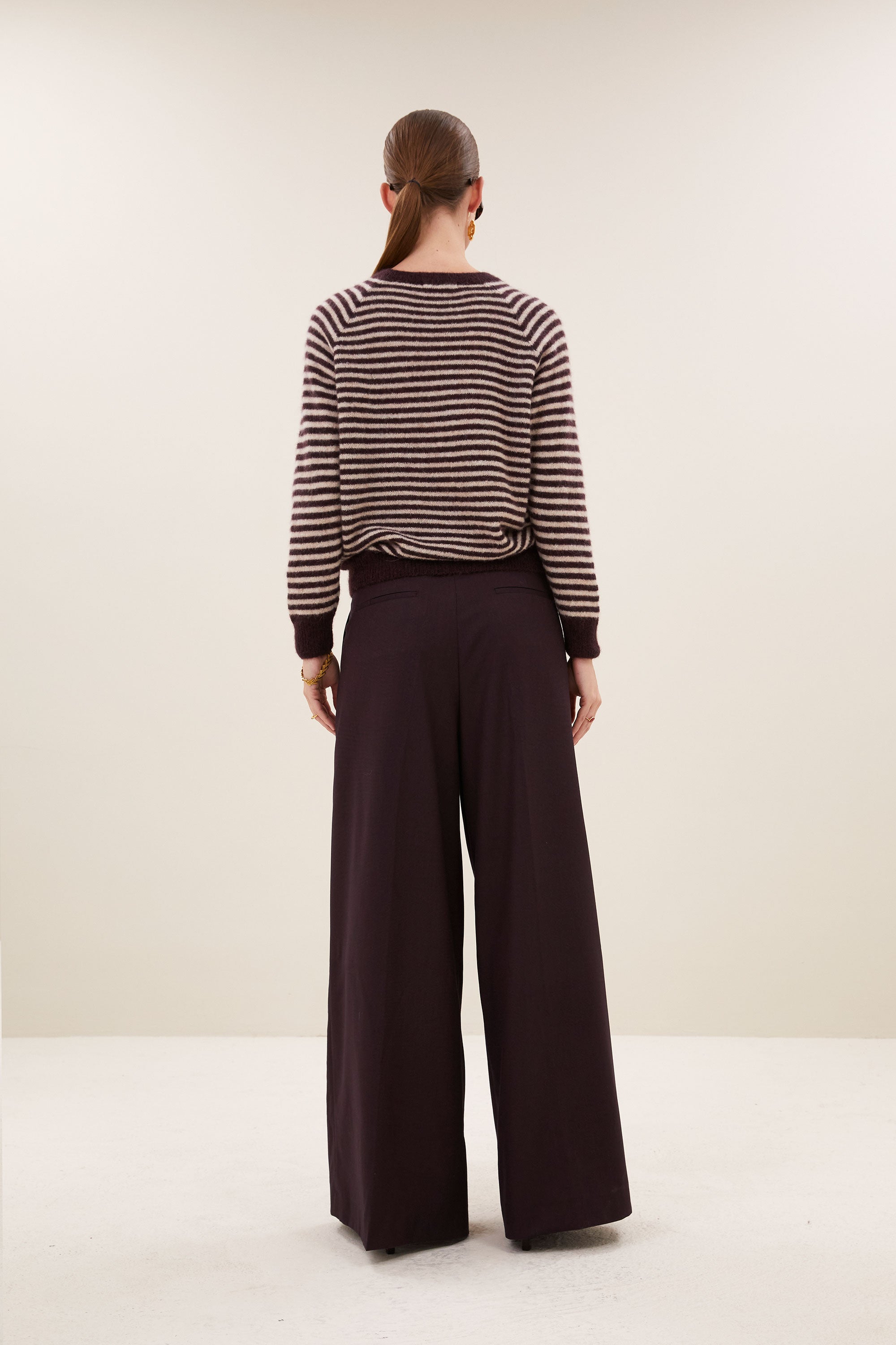 sally stripe pullover | burgundy crush stripe