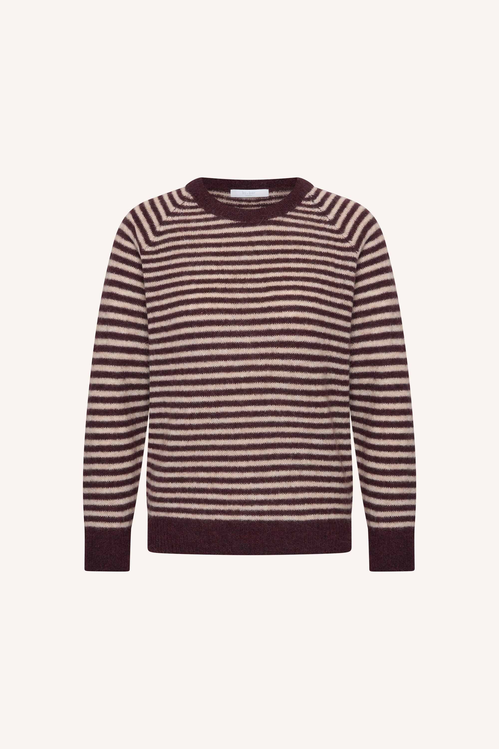sally stripe pullover | burgundy crush stripe