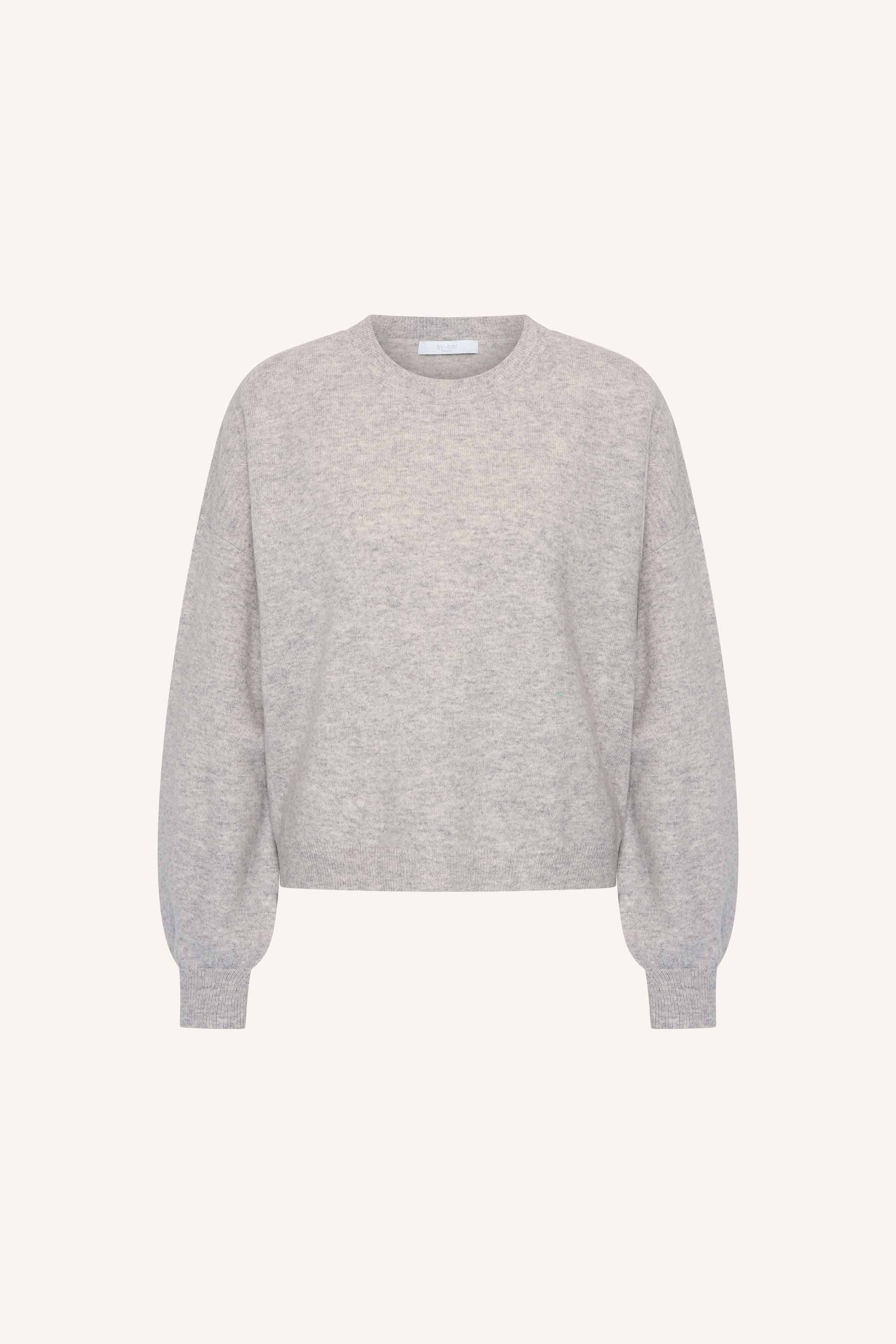 sammie round neck pullover | grey melee