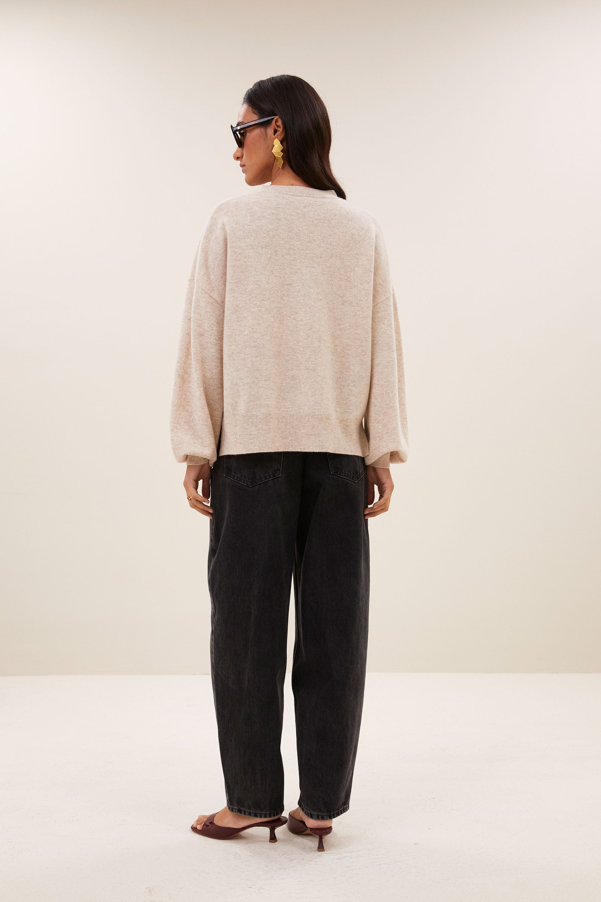 sammie round neck pullover | oyster melee