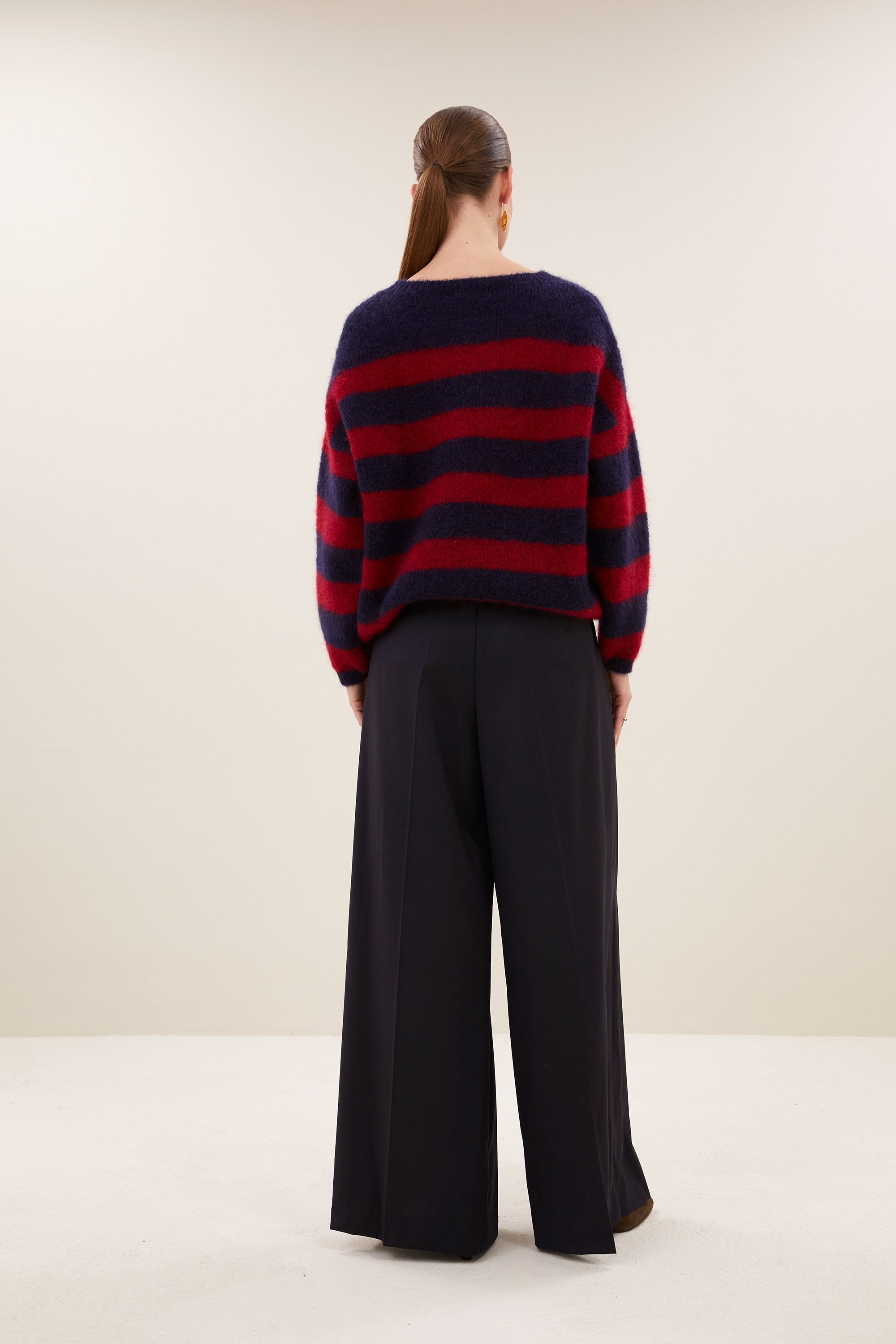 gigi stripe pullover | wine stripe