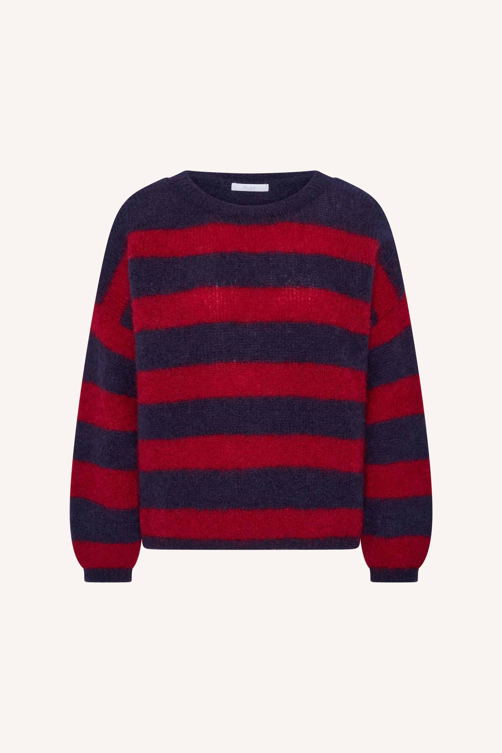 gigi stripe pullover | wine stripe