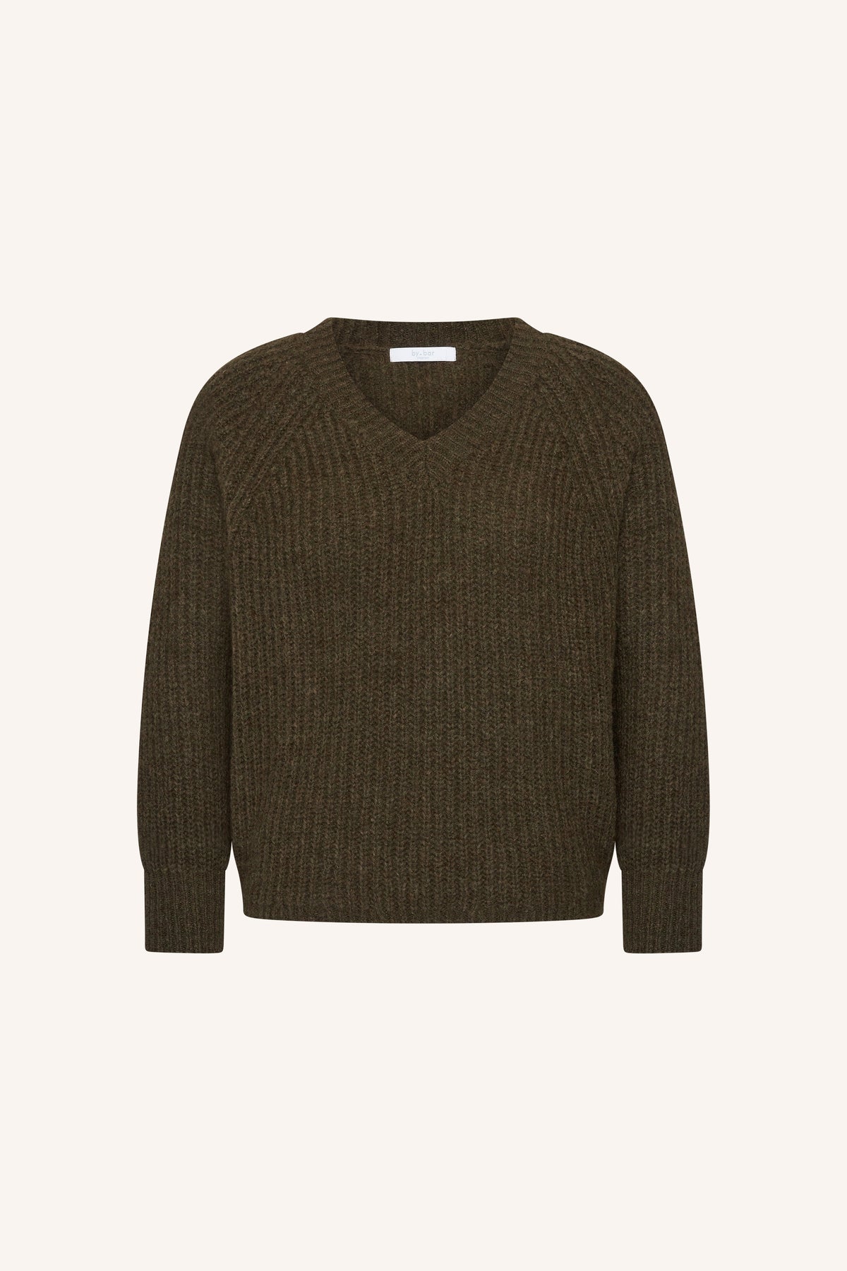lune-pullover-olive-all-time classic-ribpatroon-v-halslijn-by-bar-productfoto