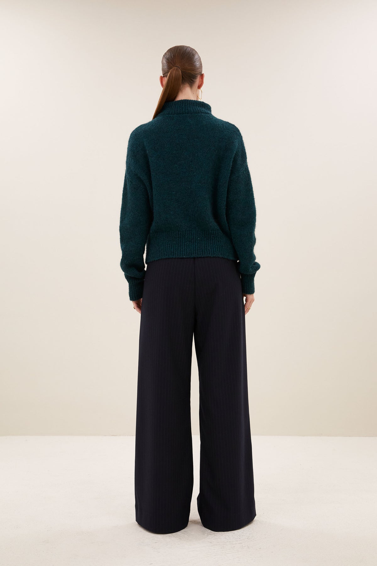 boxy beau pullover | dark green