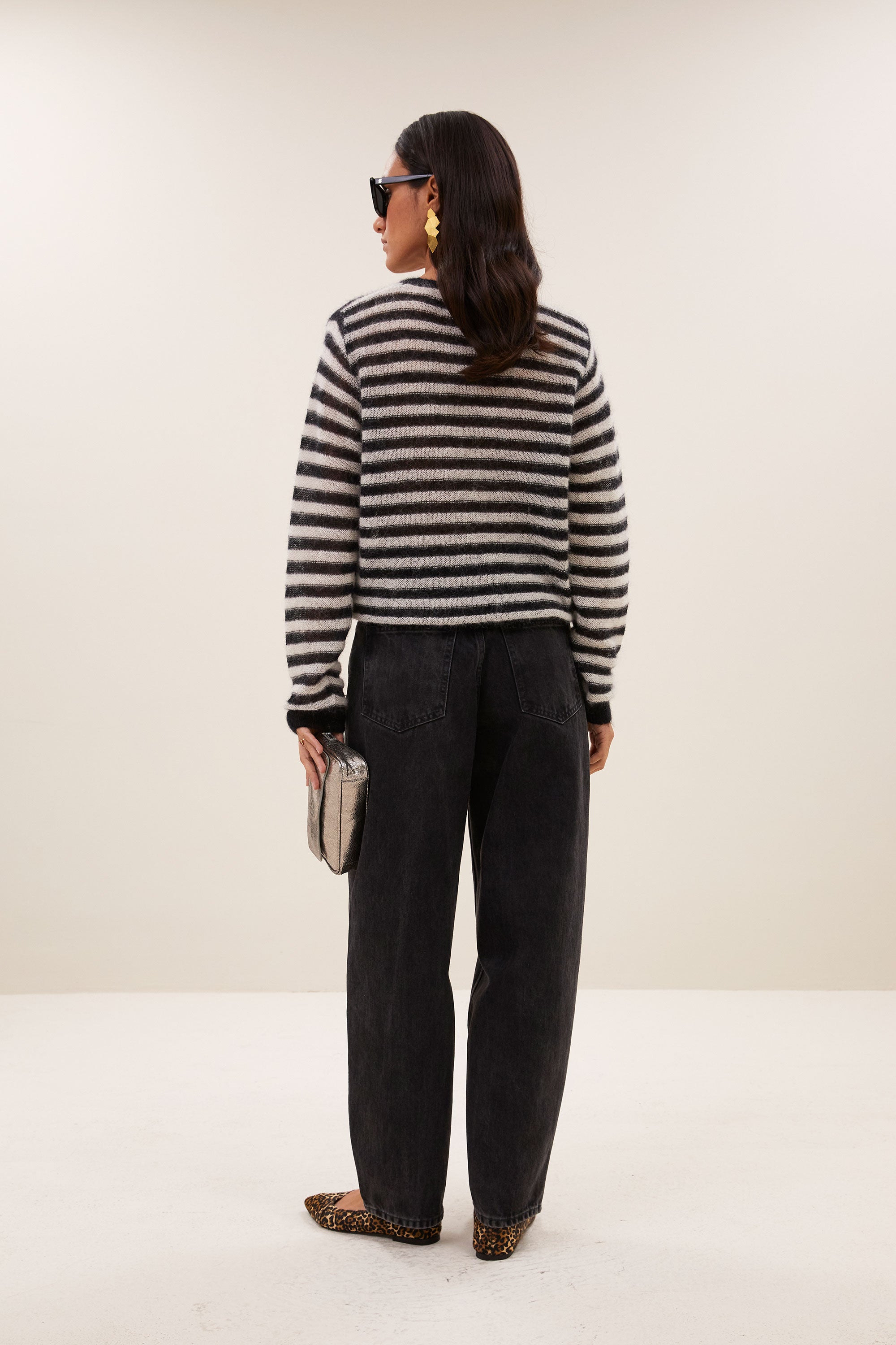 gwen pullover | black white stripe