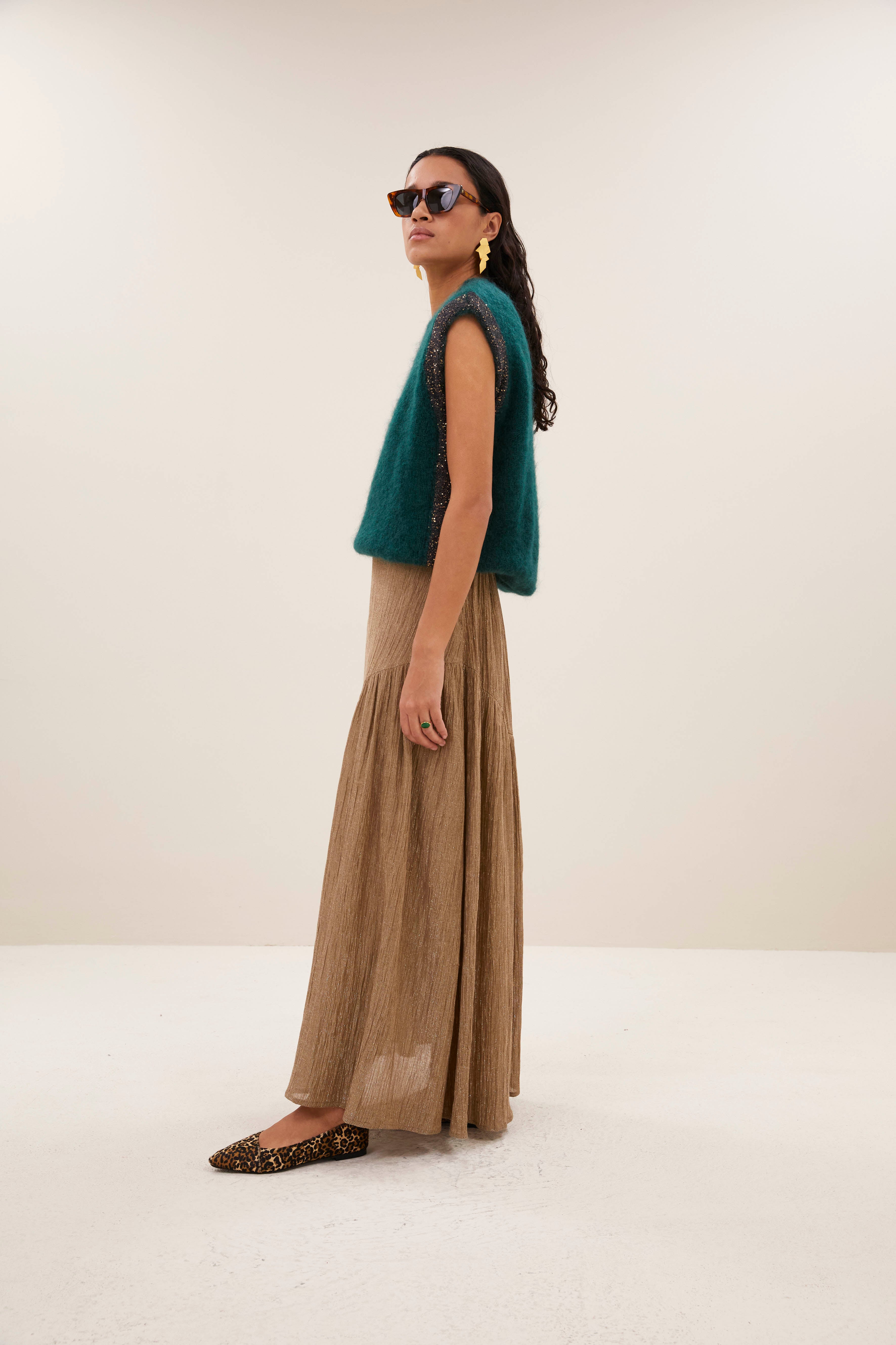 skirt-myra lurex skirt gold-by-bar-zijaanzicht