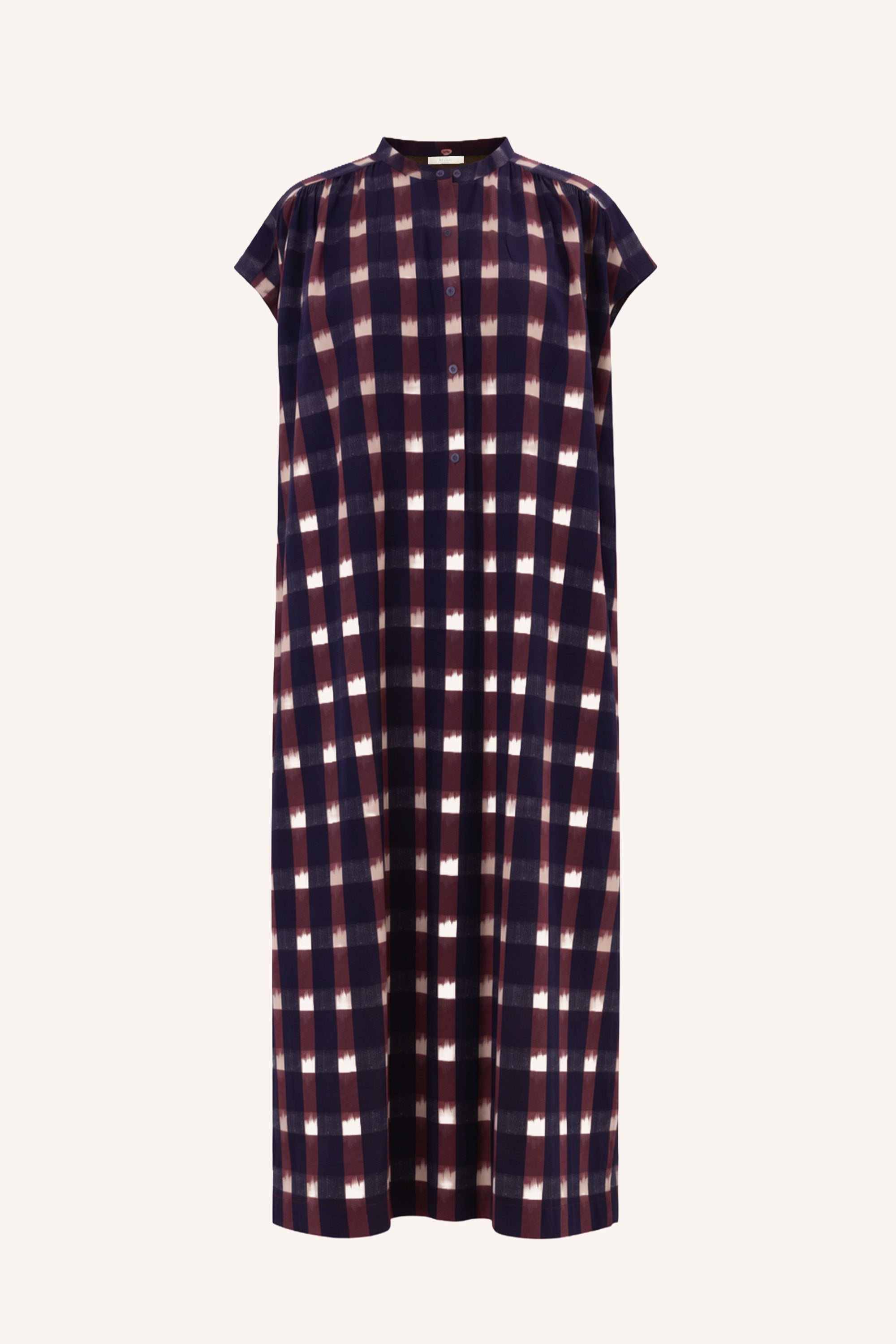 nana ikat dress | wine ikat print