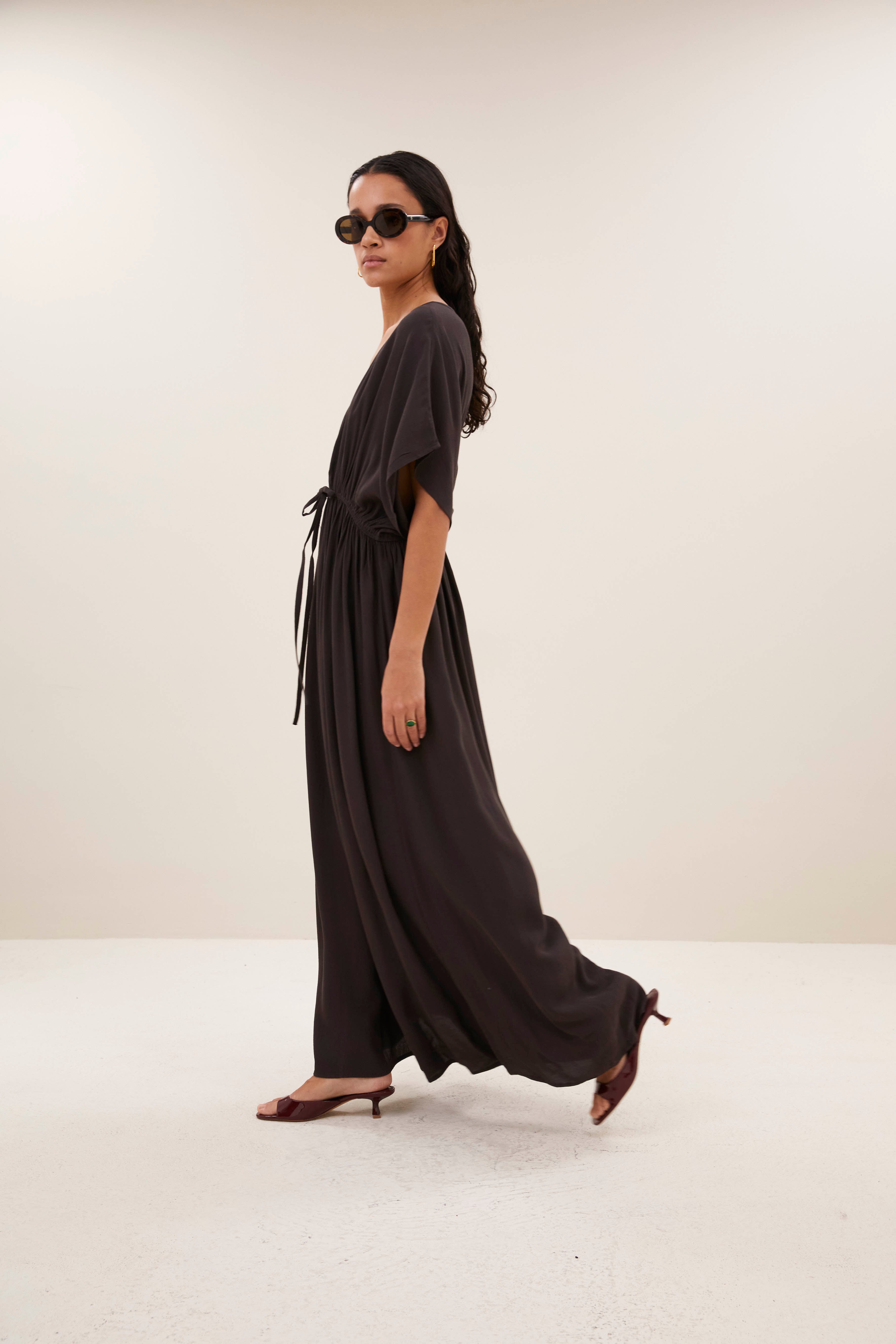 dress-long twill dress espresso-by-bar-aanvullende foto