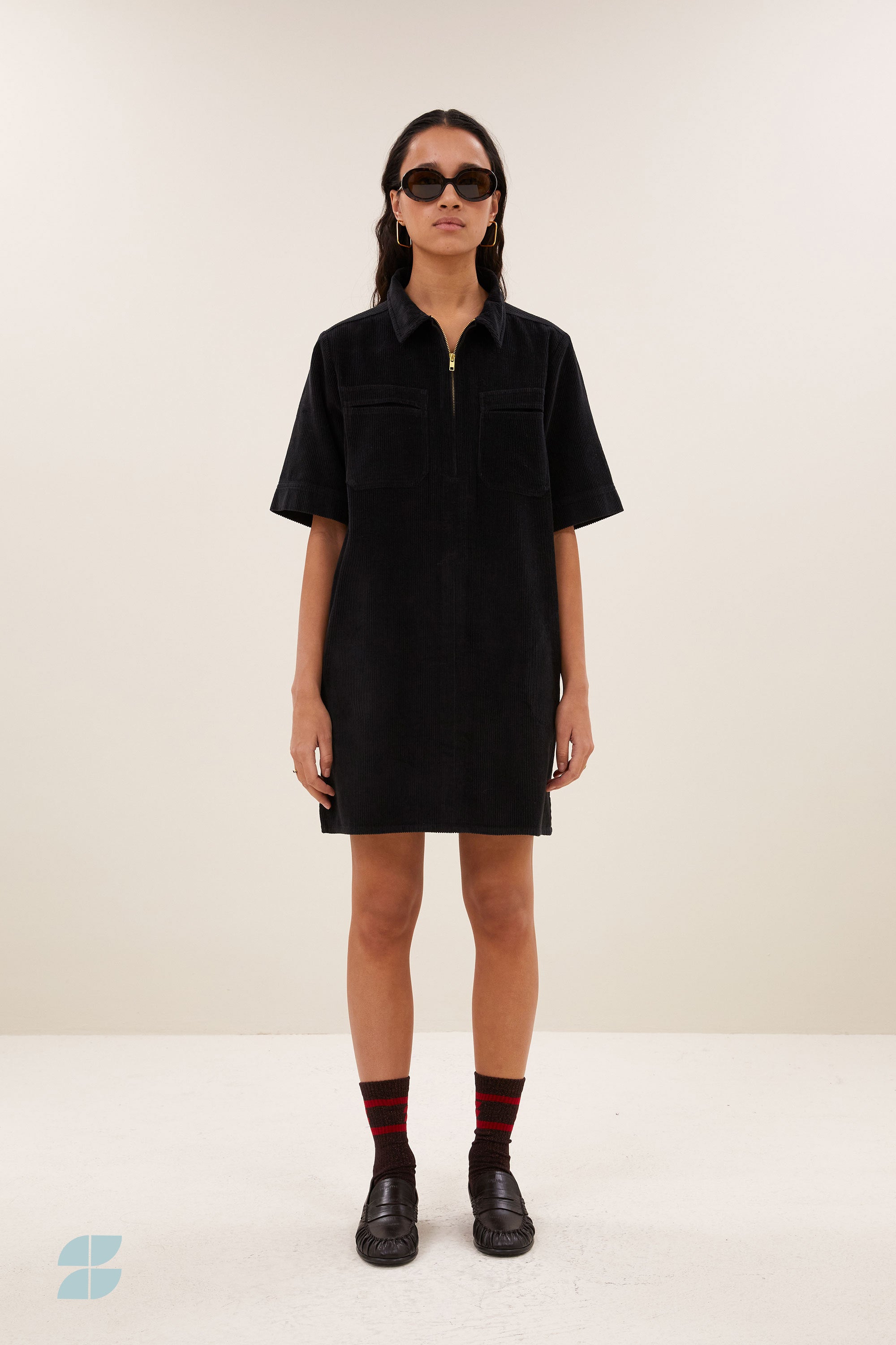 philipe cord dress | black