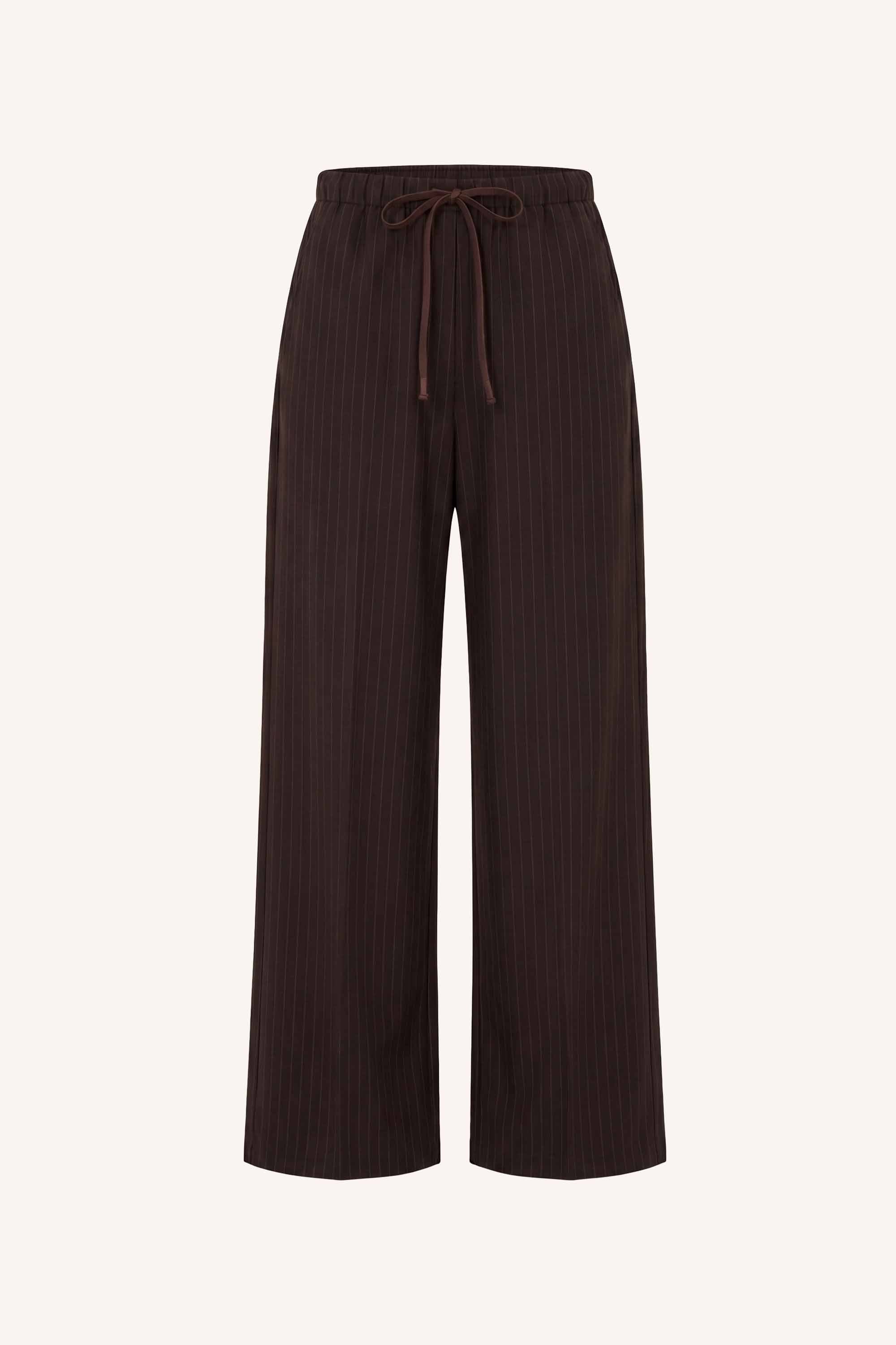 pelle pinstripe pants | brown pinstripe