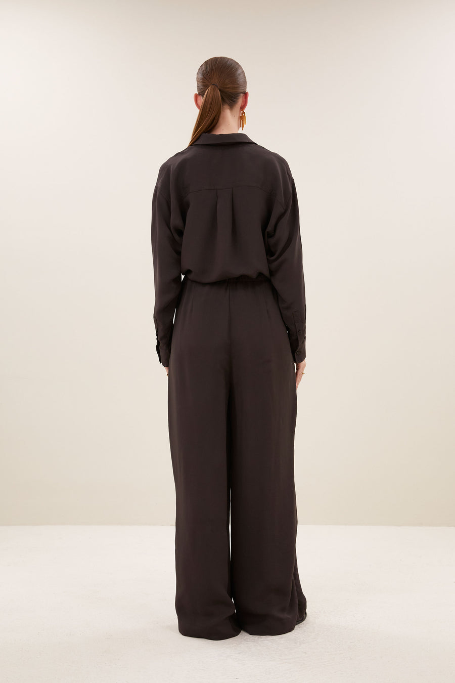 pelle satin stripe pants | espresso