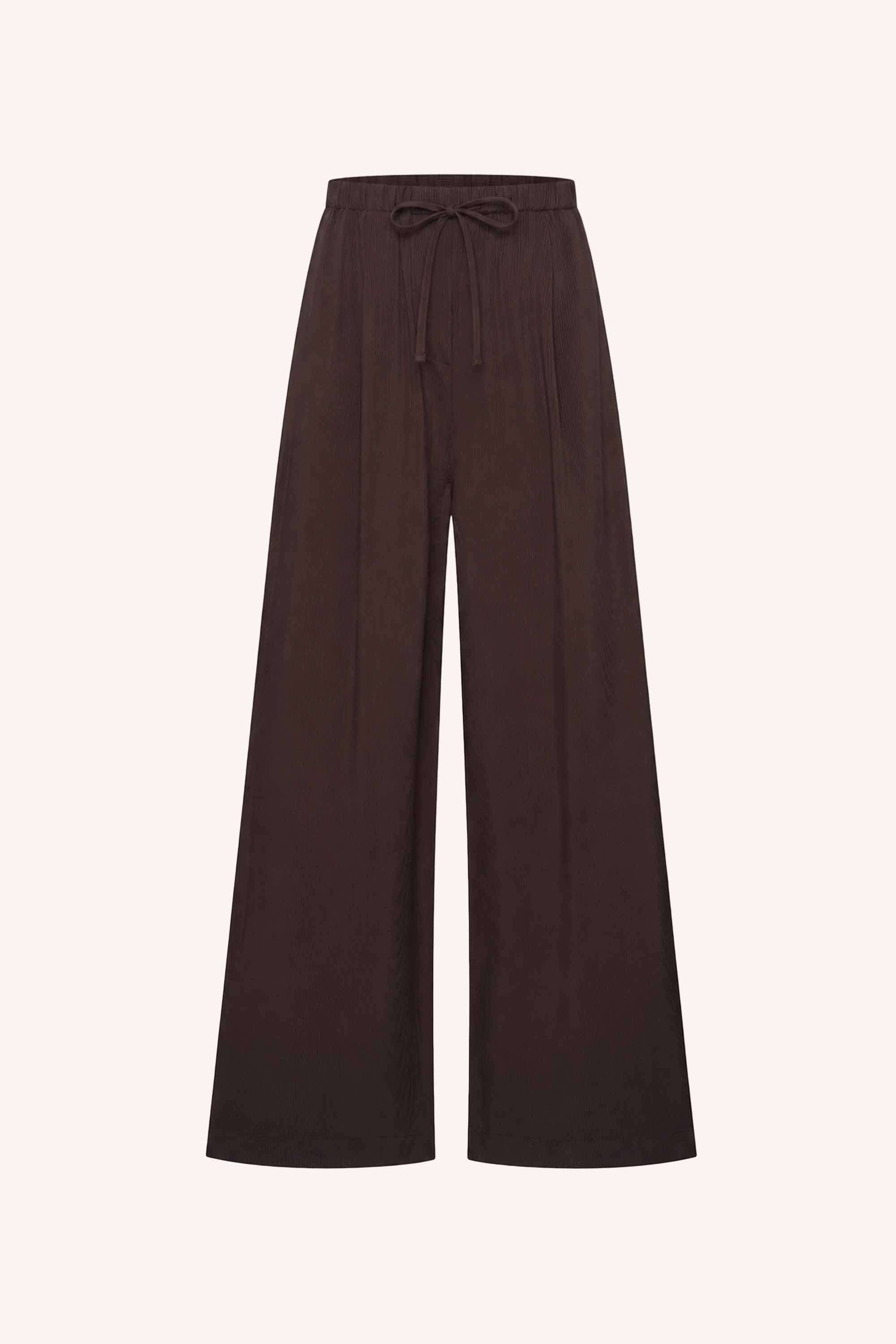 pelle satin stripe pants | espresso