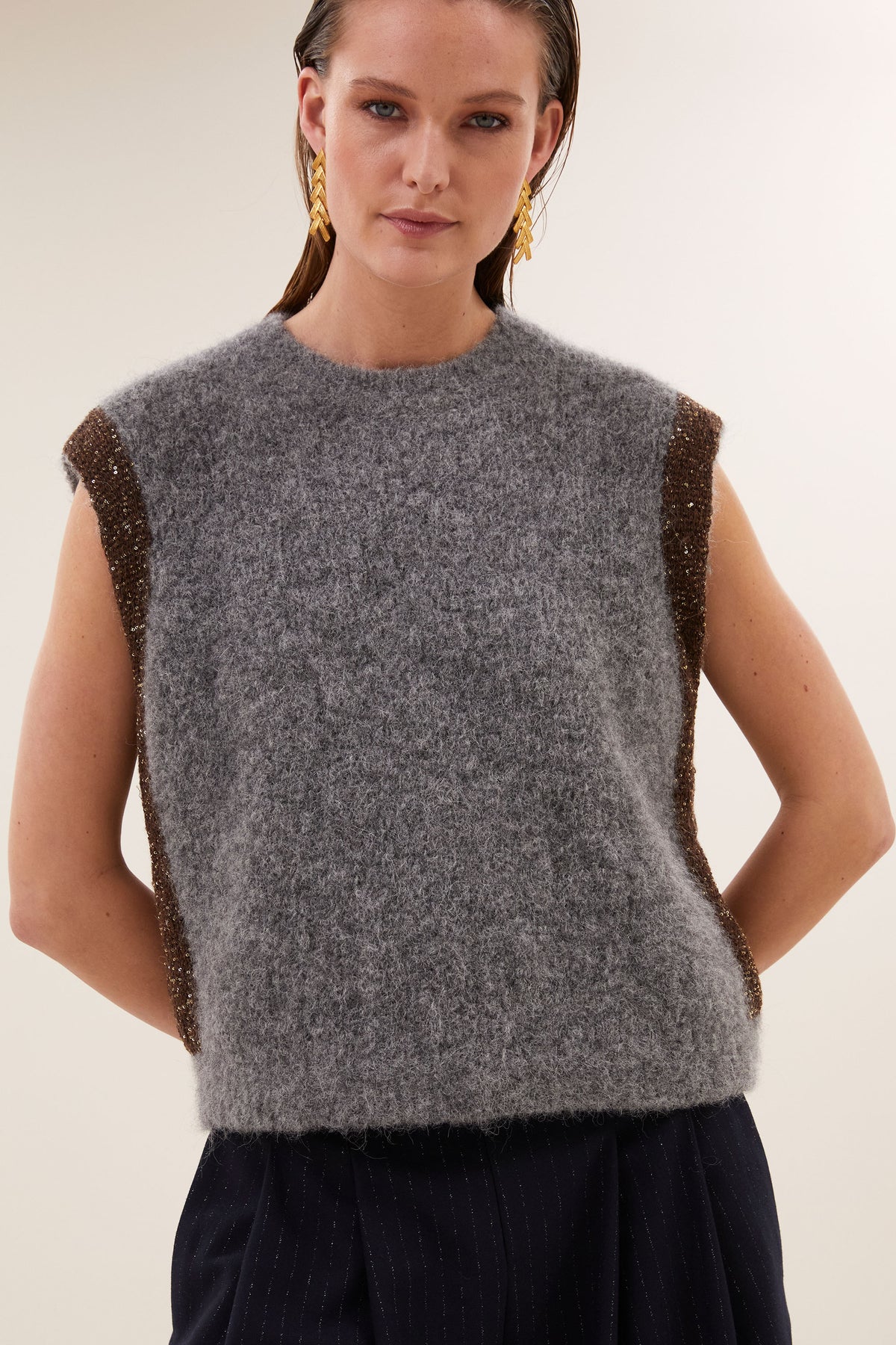 sef-sparkle-stripe-pants-midnight-all-time classic-blinde ritssluiting-draagbaar als set-by-bar-zijaanzicht