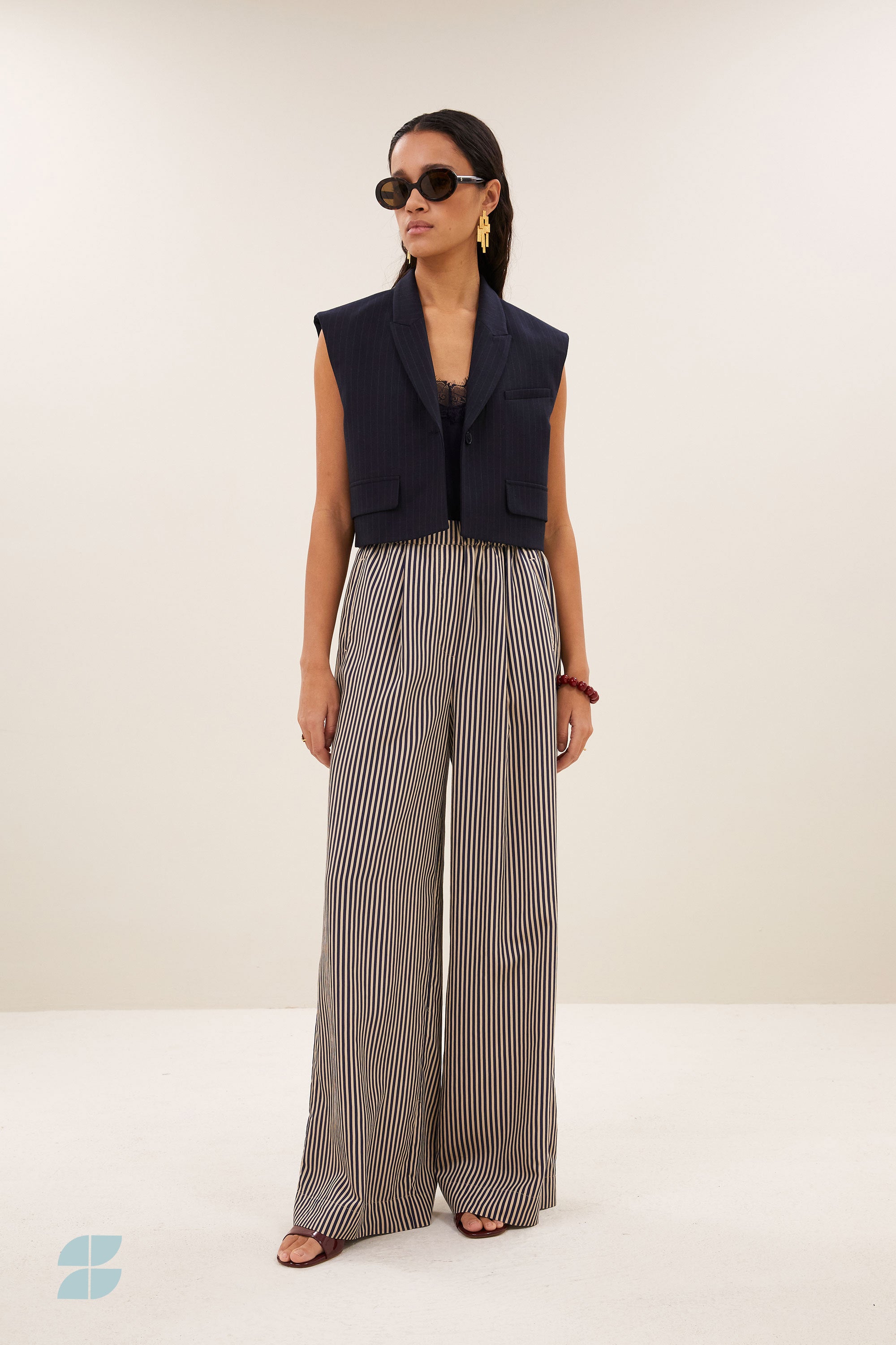 celin stripe pants | midnight stripe