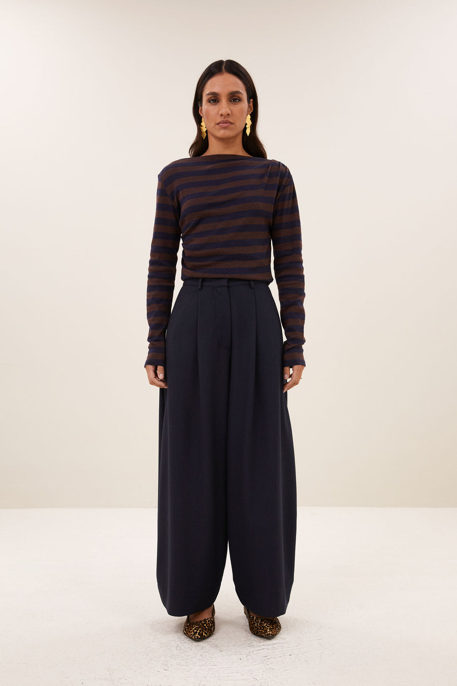 frida copper stripe pants | copper stripe