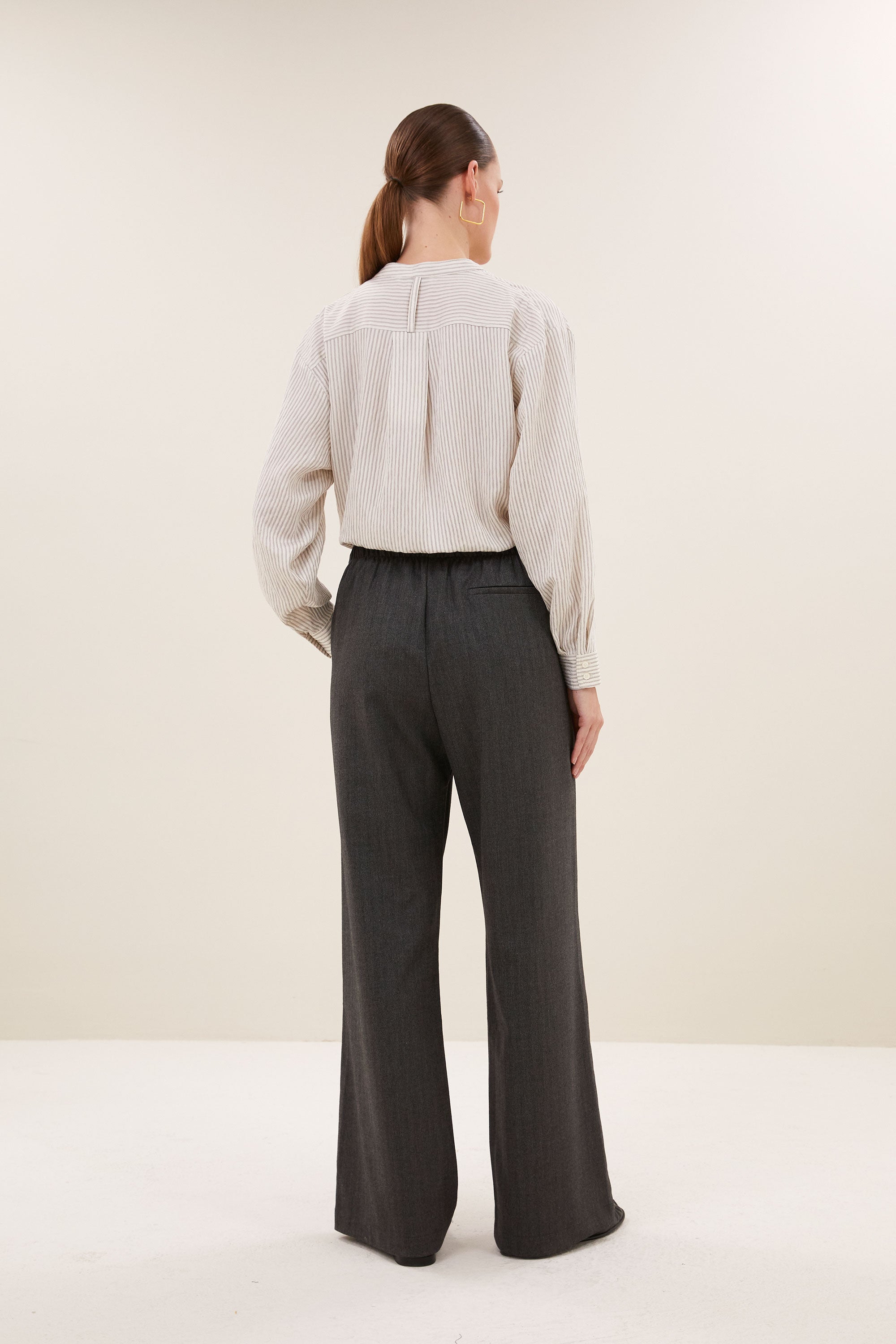 pelle herringbone pants | black herringbone