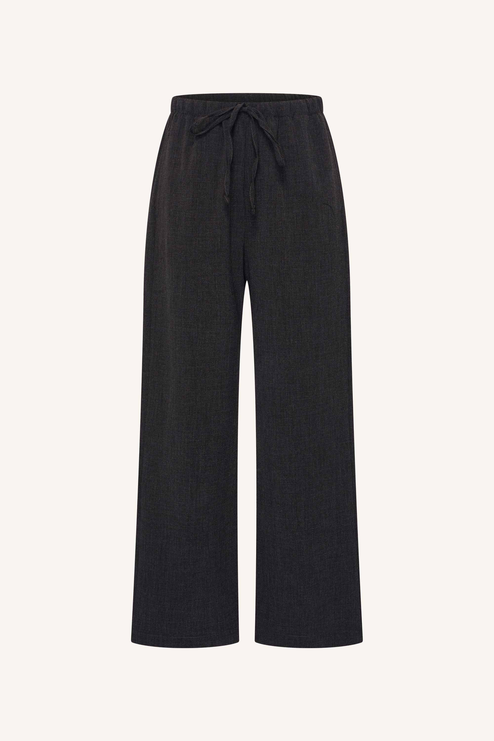 pelle herringbone pants | black herringbone