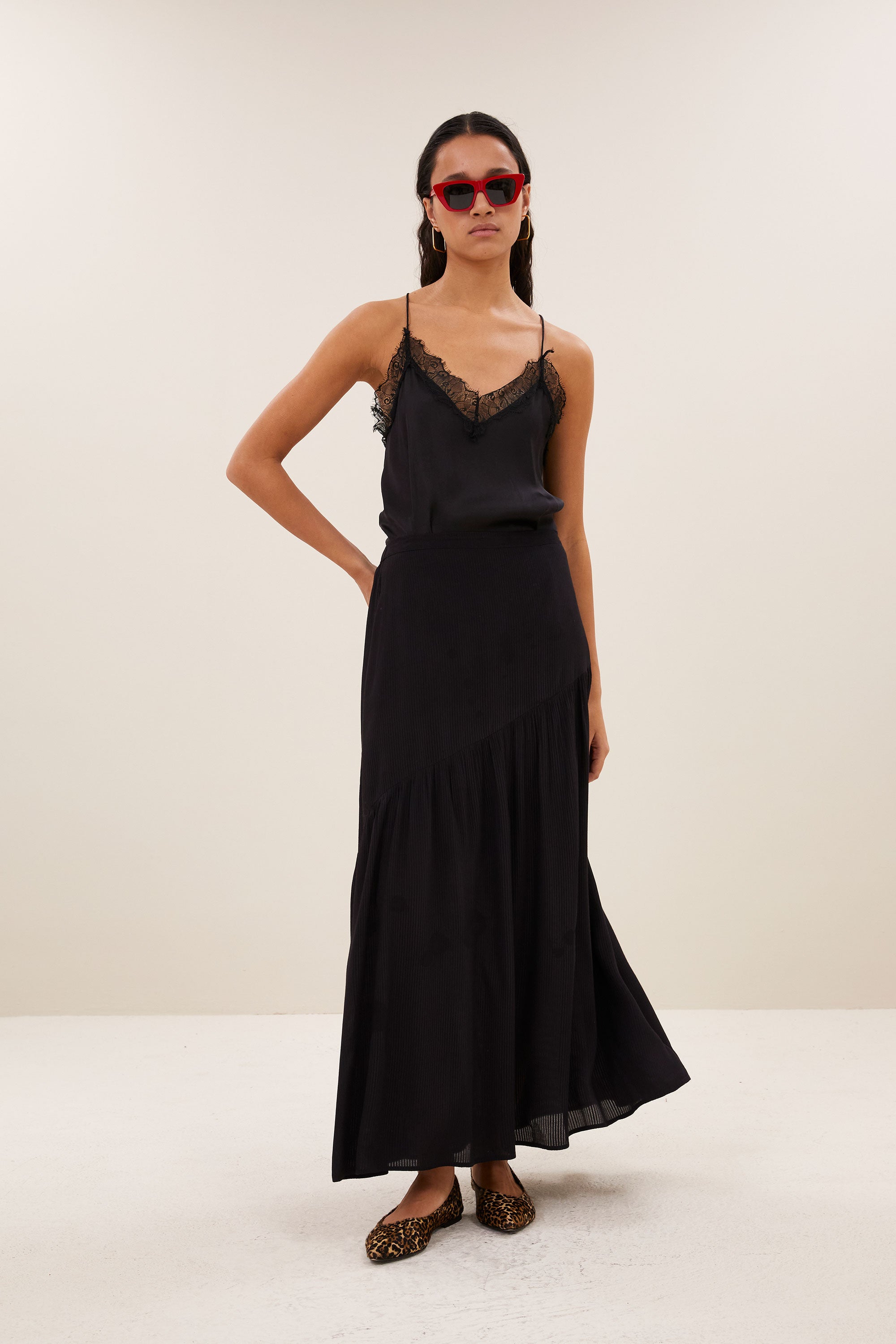 myra viscose skirt | black