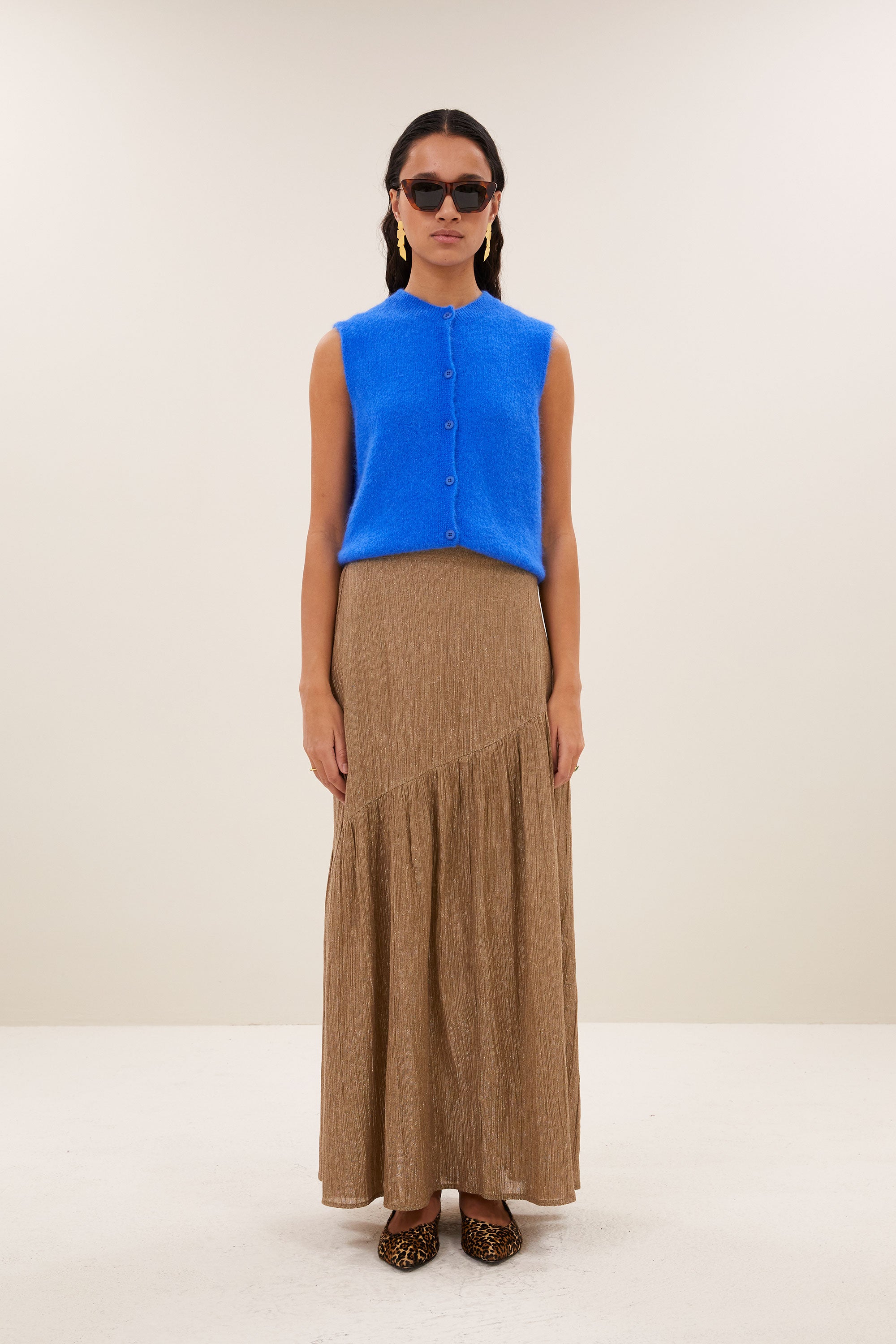 myra lurex skirt | gold