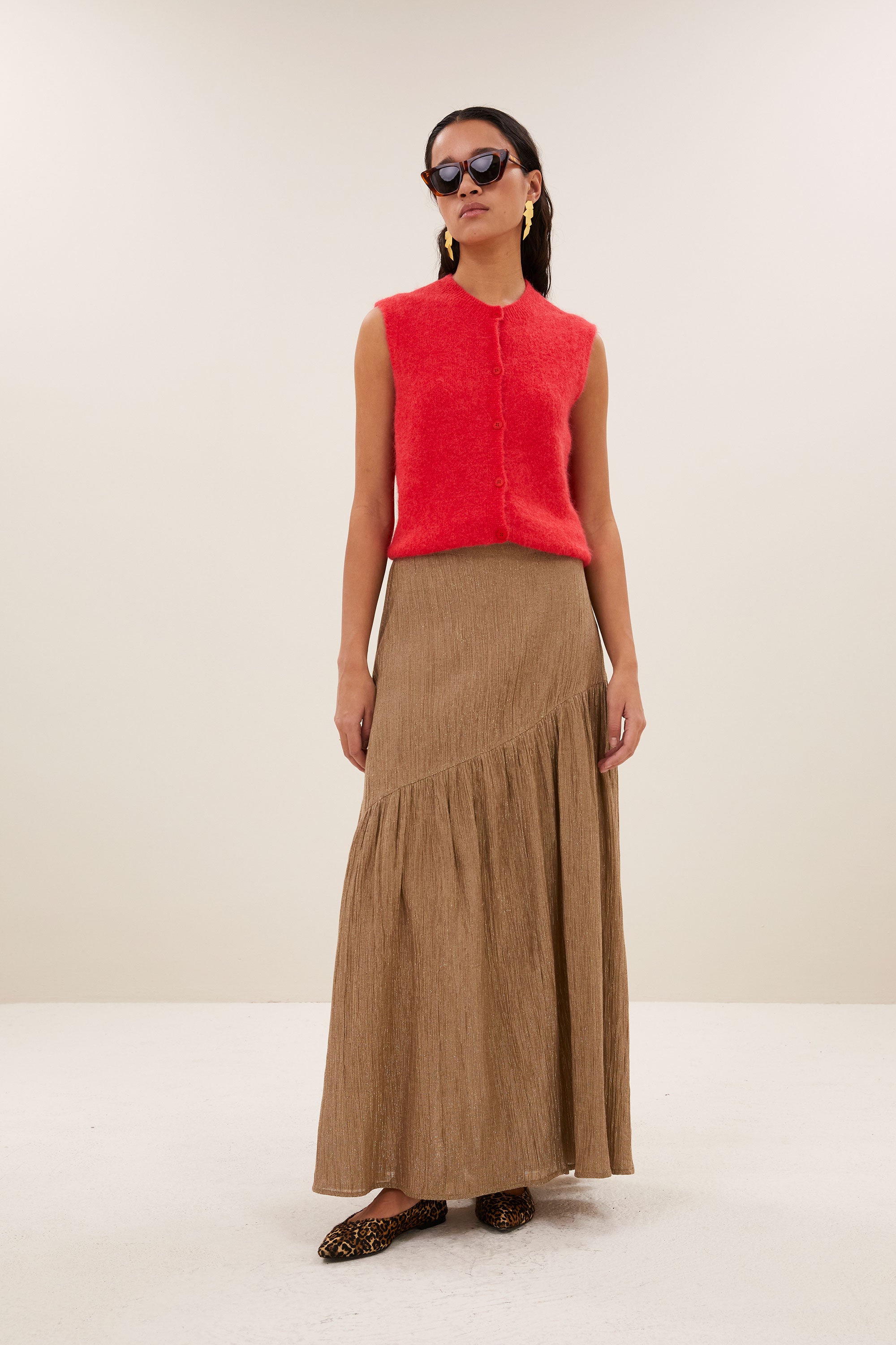 myra lurex skirt | gold