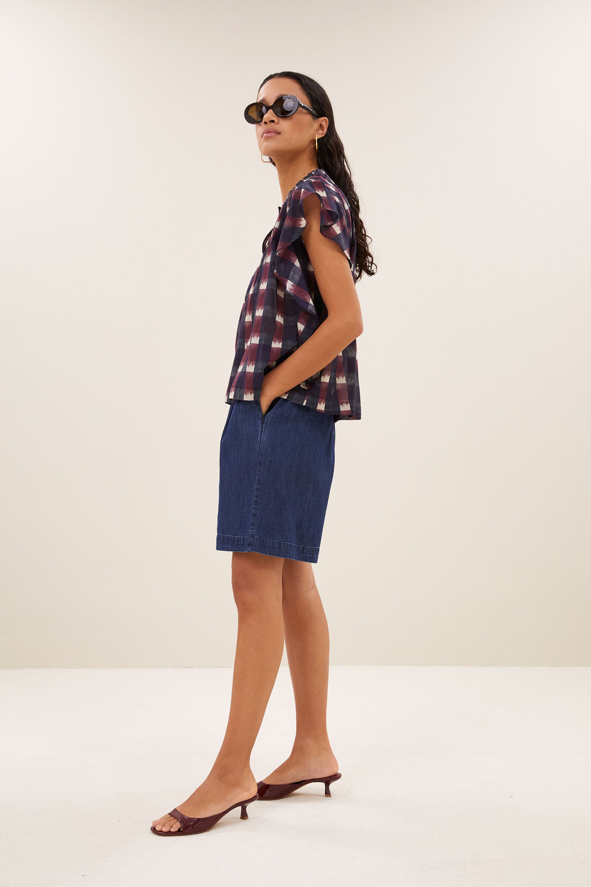 mack denim shorts | dark denim