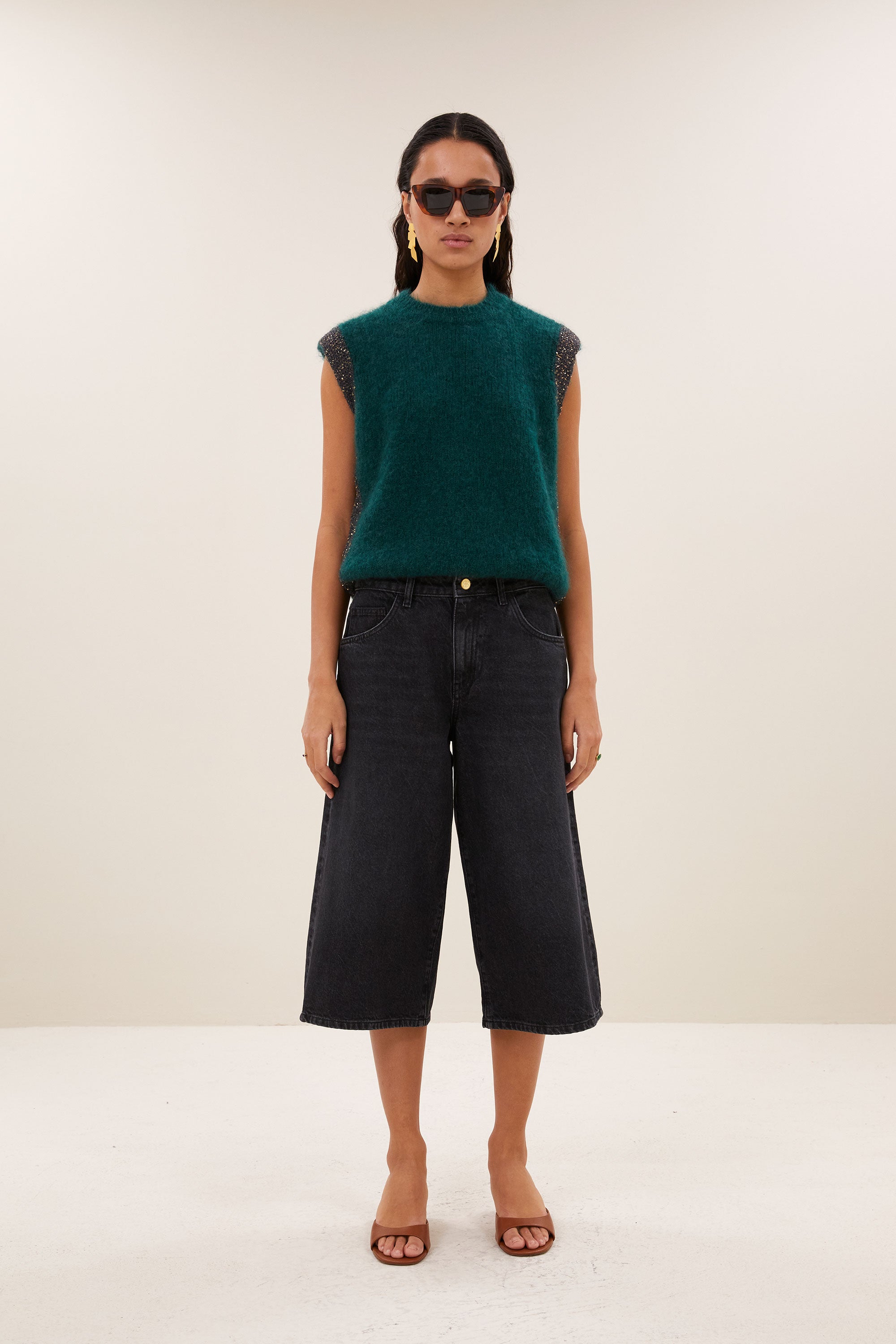 noho long denim shorts | jet black