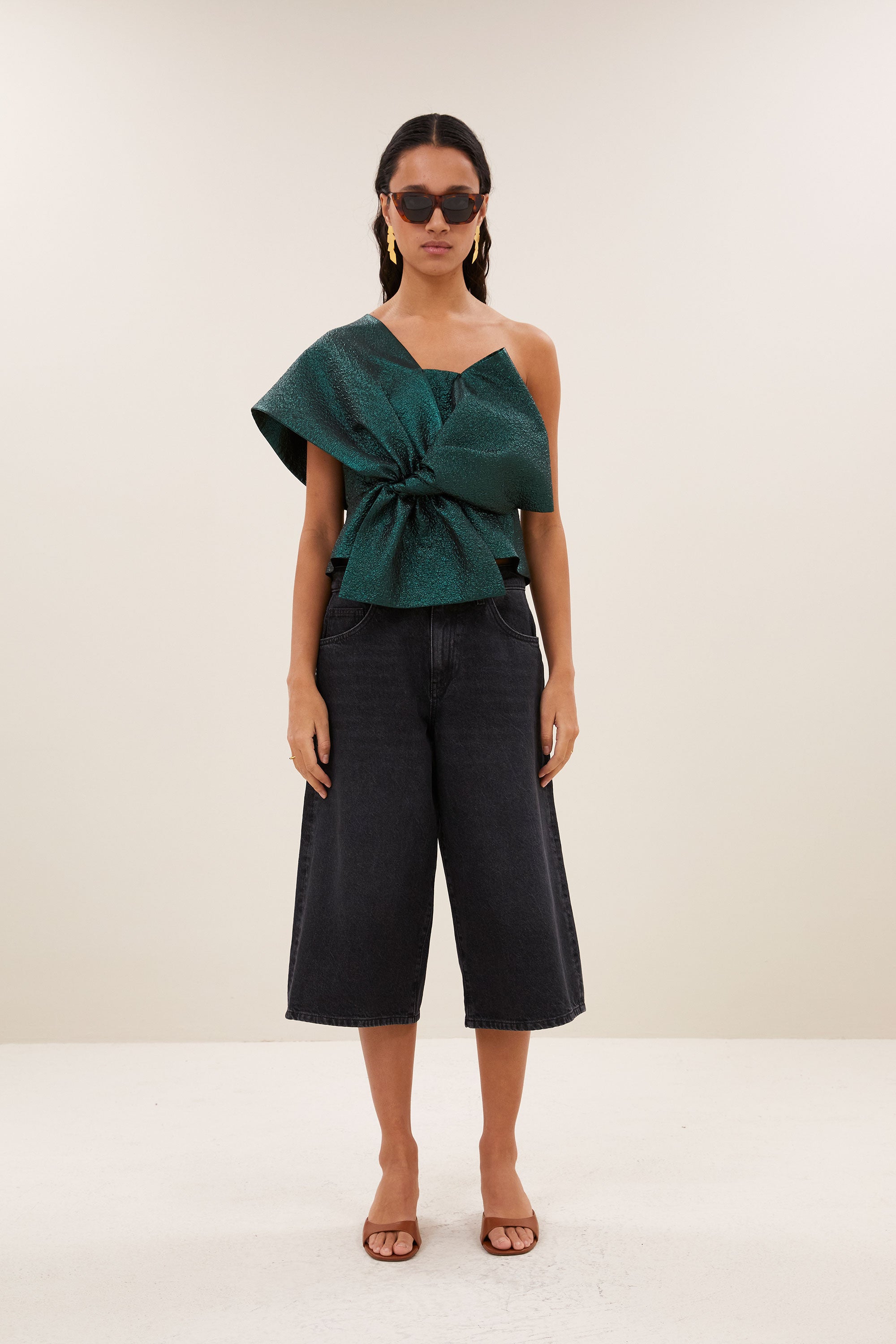 noho long denim shorts | jet black