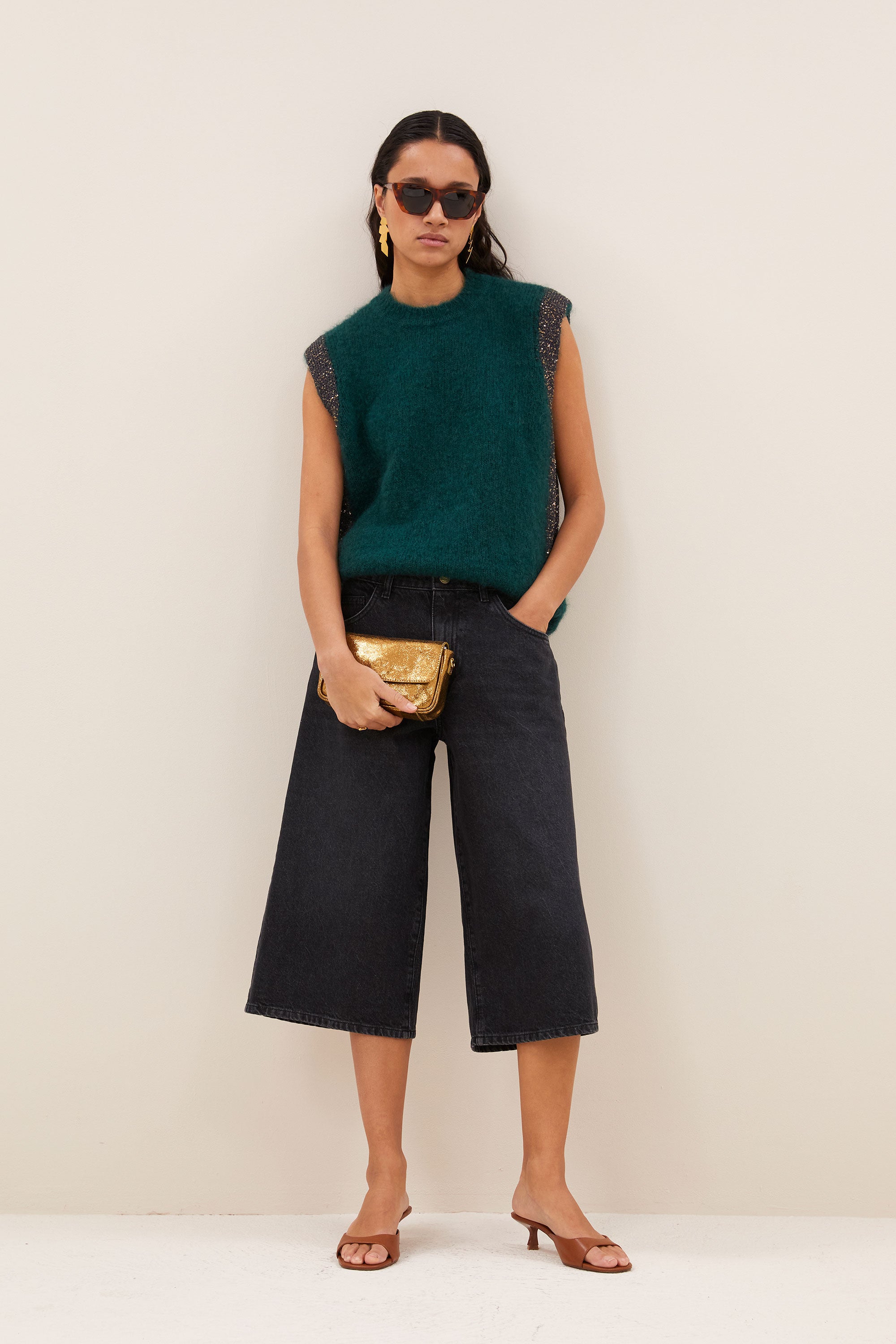 noho long denim shorts | jet black