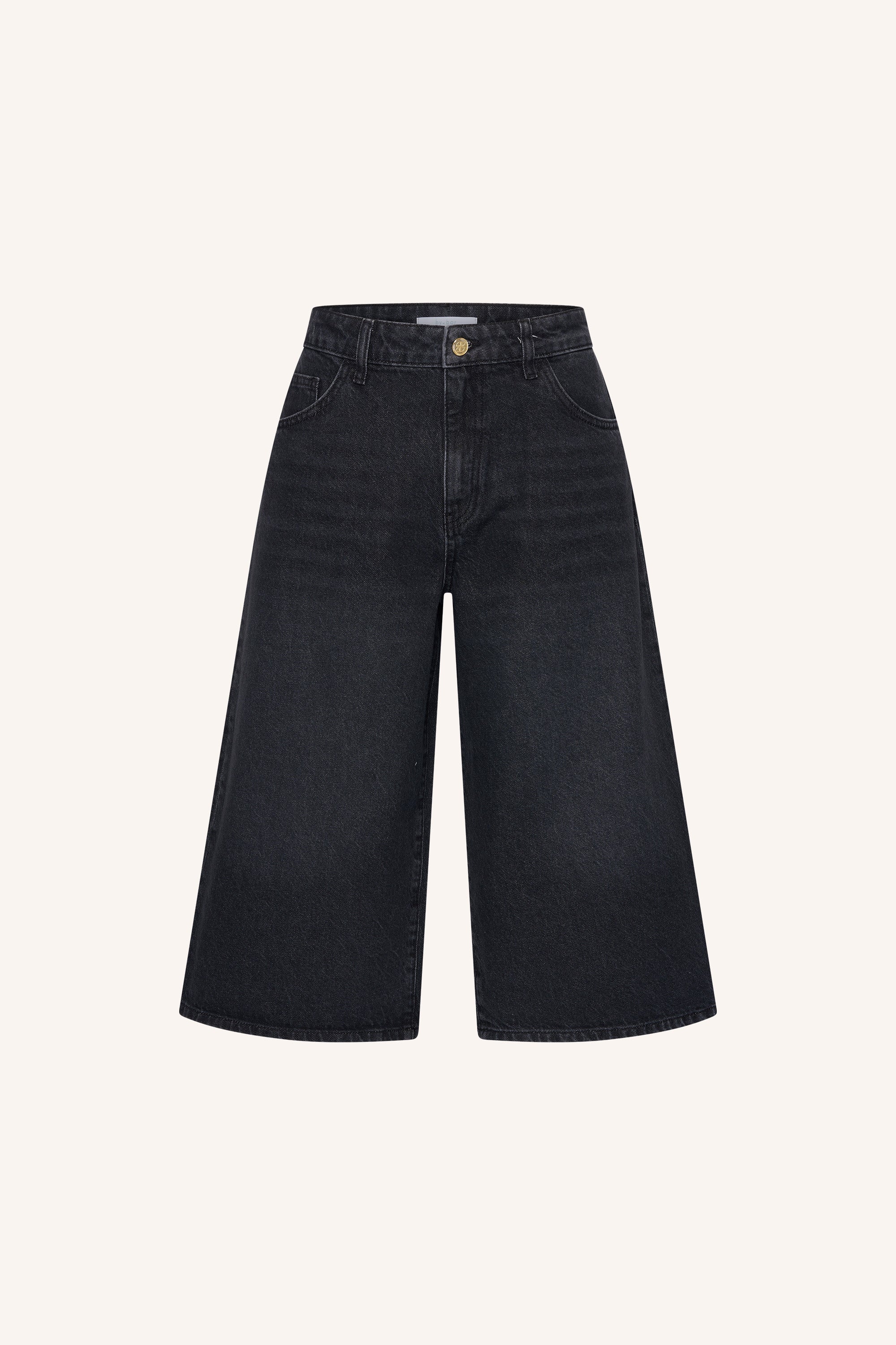 noho-long-denim-shorts-jet-black-casual fit-wijduitlopende pasvorm-biologisch katoen-by-bar-productfoto