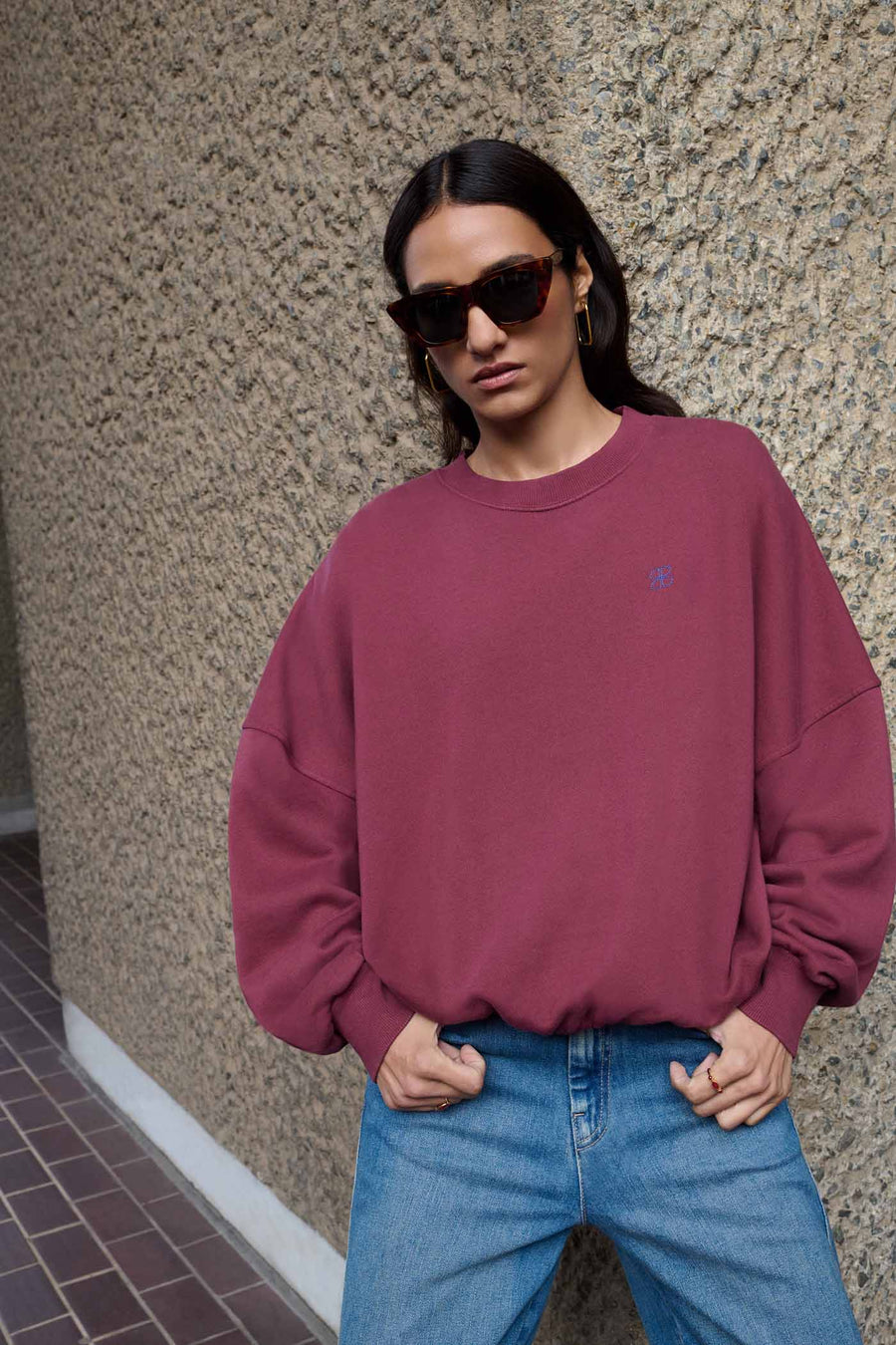 malyn logo sweater | burgundy crush