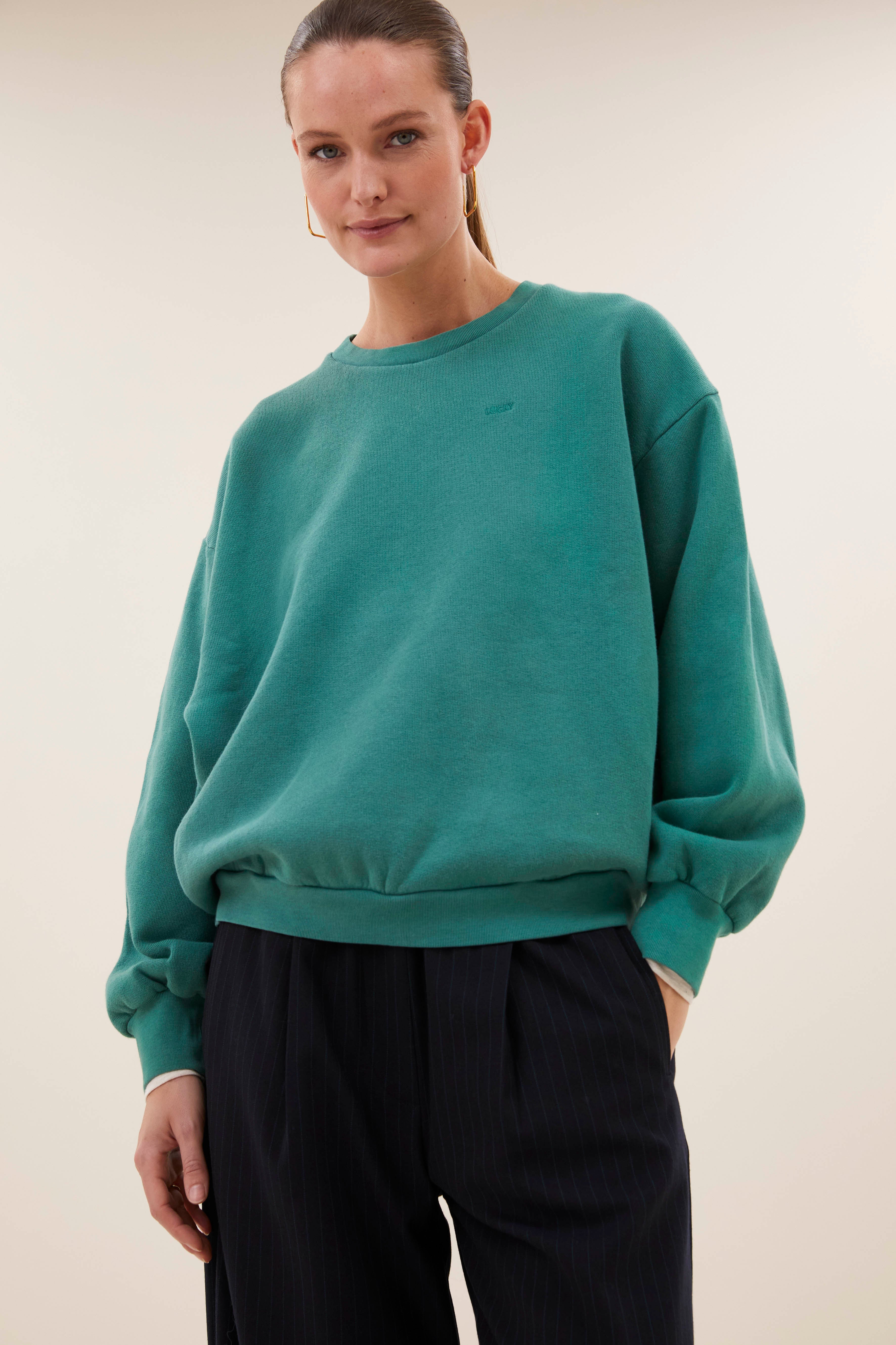 sweater-lili lucky sweater frosty green-by-bar-vooraanzicht