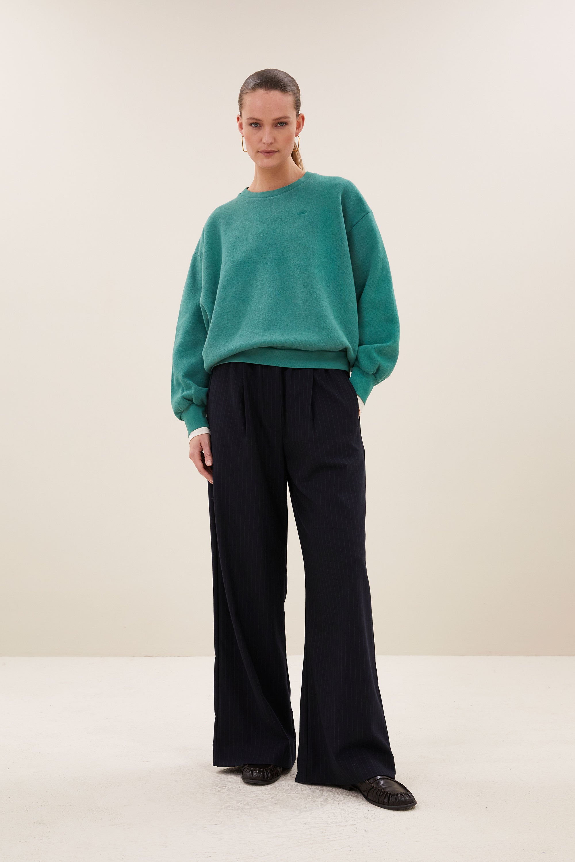 lili lucky sweater | frosty green