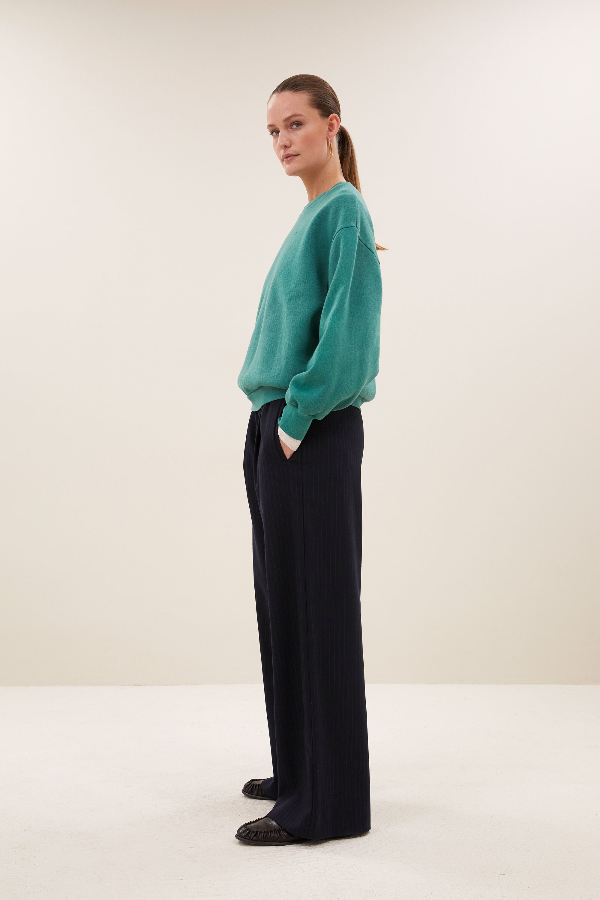 lili lucky sweater | frosty green